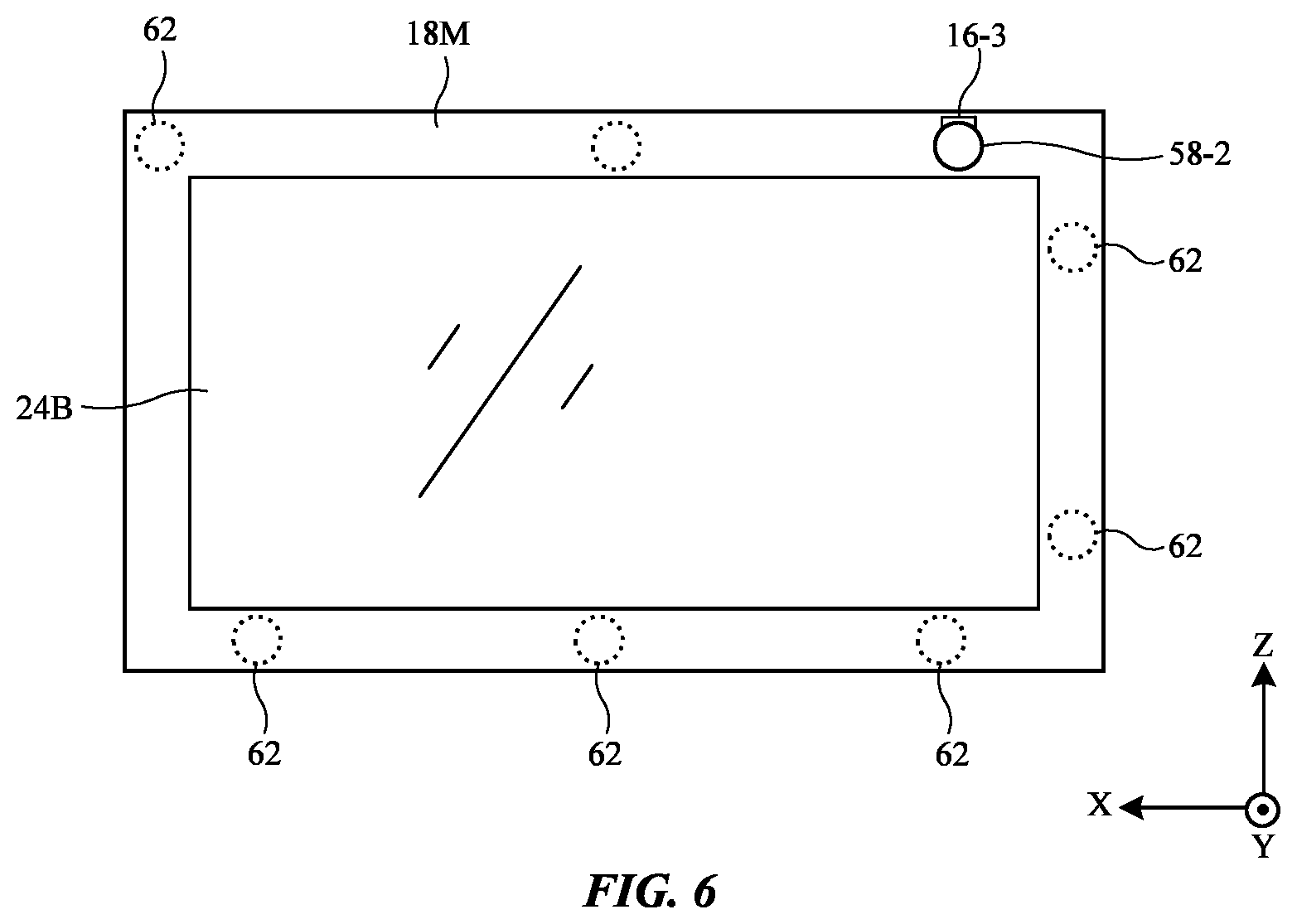 Patent US12613418 Figure 6 – Display devices with bridge emitters and sensors