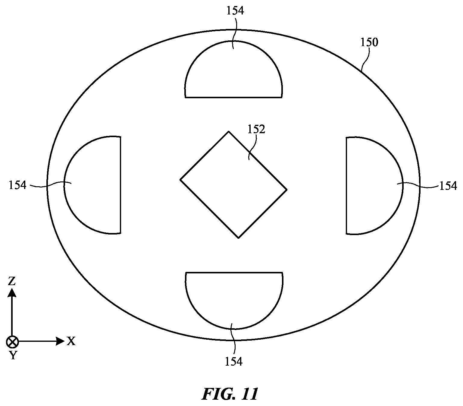Patent US12613418 Figure 11 – Display devices with bridge emitters and sensors