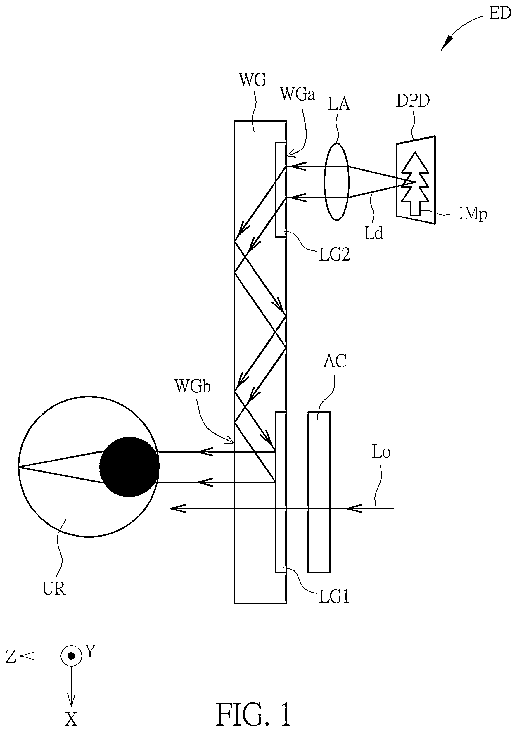 Patent US12613421 Figure 1 – Electronic device and augmented reality electronic device