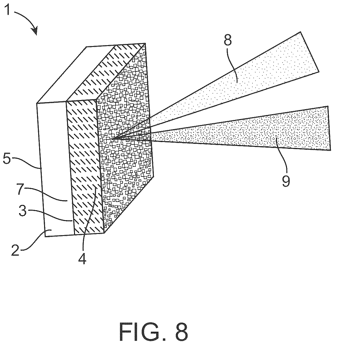 Patent US12613423 Figure 4 – Illumination unit, method for producing an illumination unit, converter element for an optoelectronic component, radiation source including an LED and a converter element, outcoupling structure, and optoelectronic device