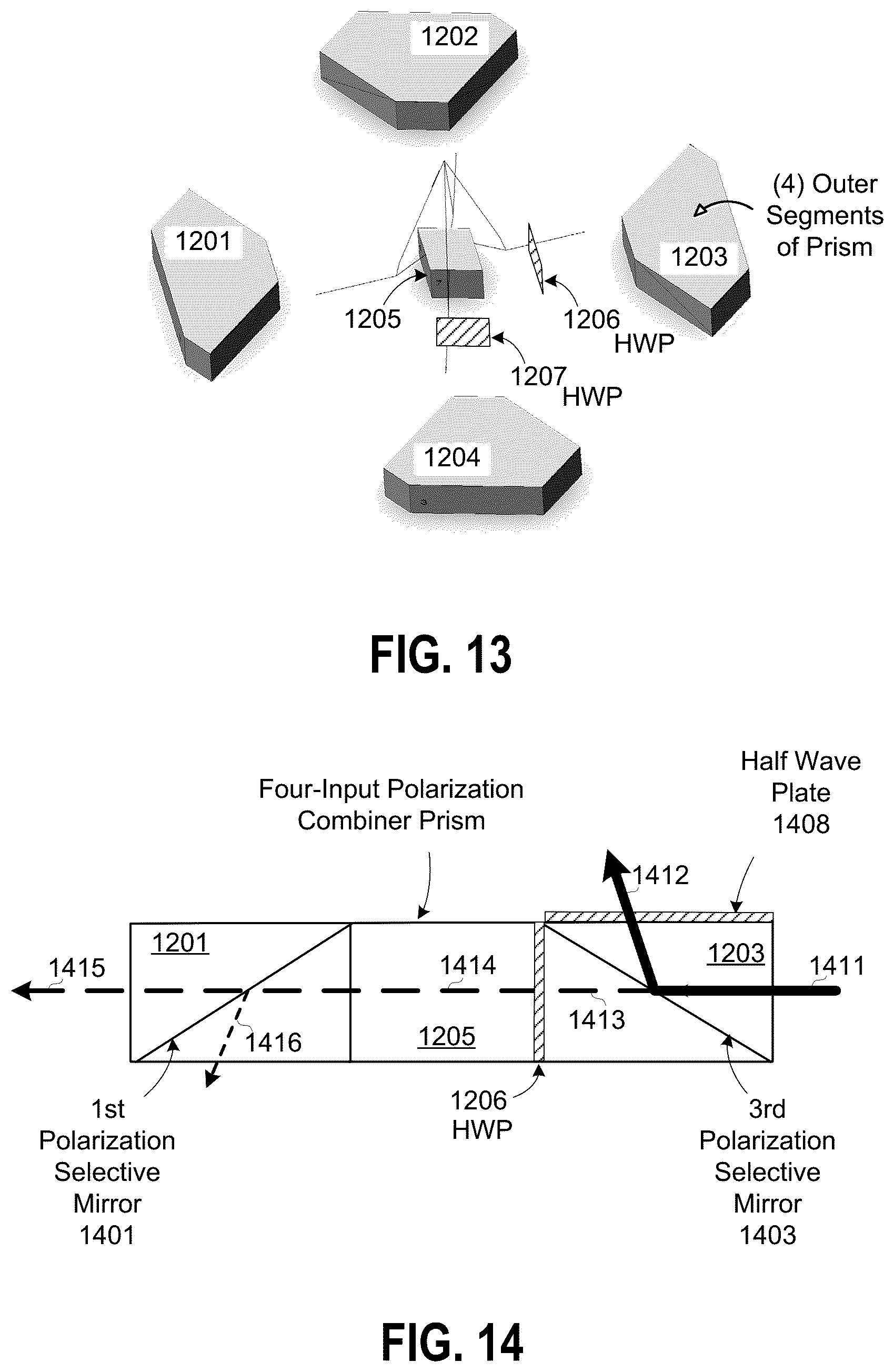 Patent US12613426 Figure 11 – Method and system for projection display with polarization selective reflectors