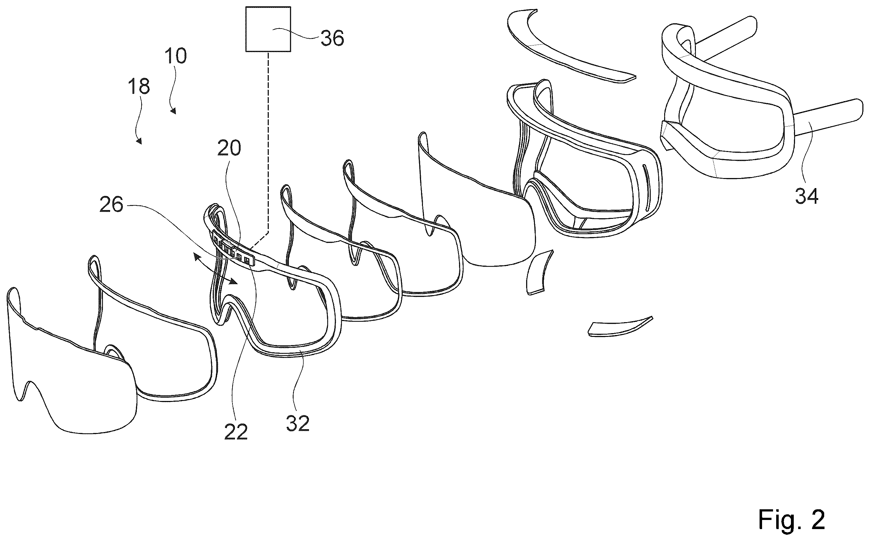 Patent US12613434 Figure 2 – Goggles device, goggles, method for operation