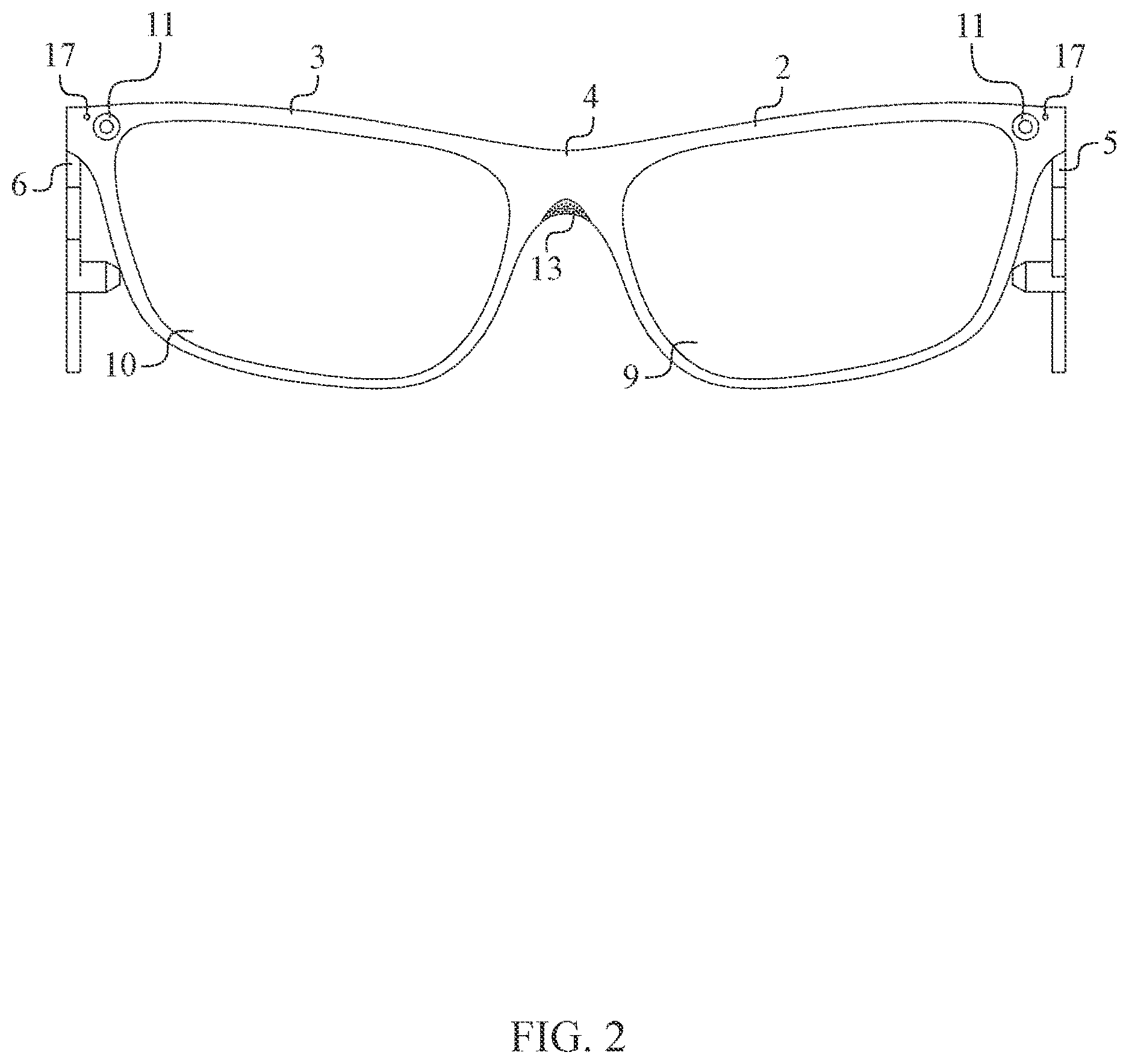 Patent US12613436 Figure 2 – Pair of glasses with integrated computing device