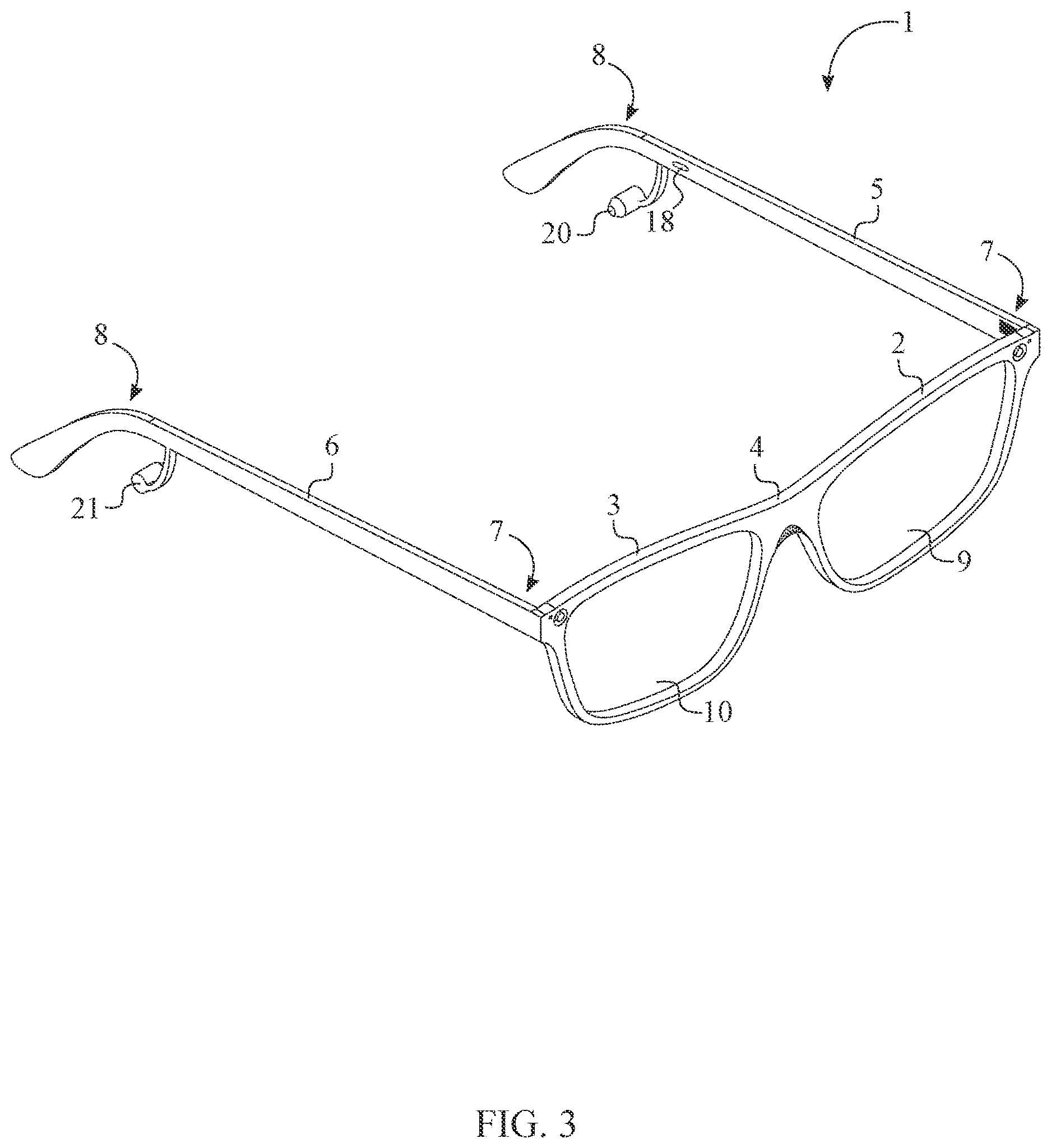 Patent US12613436 Figure 3 – Pair of glasses with integrated computing device
