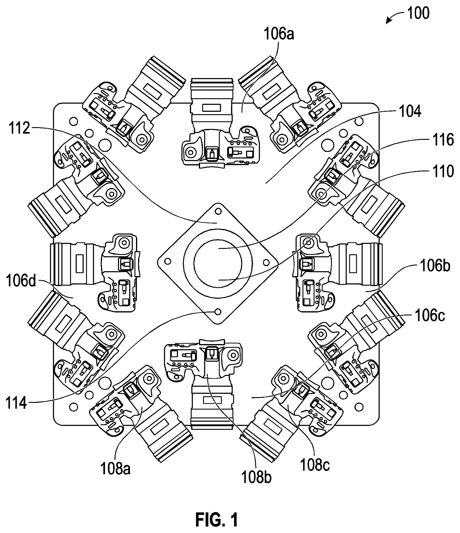 Patent US12613457 — Camera array systems and devices, including floating plate configurations and split plate configurations — Figure 1