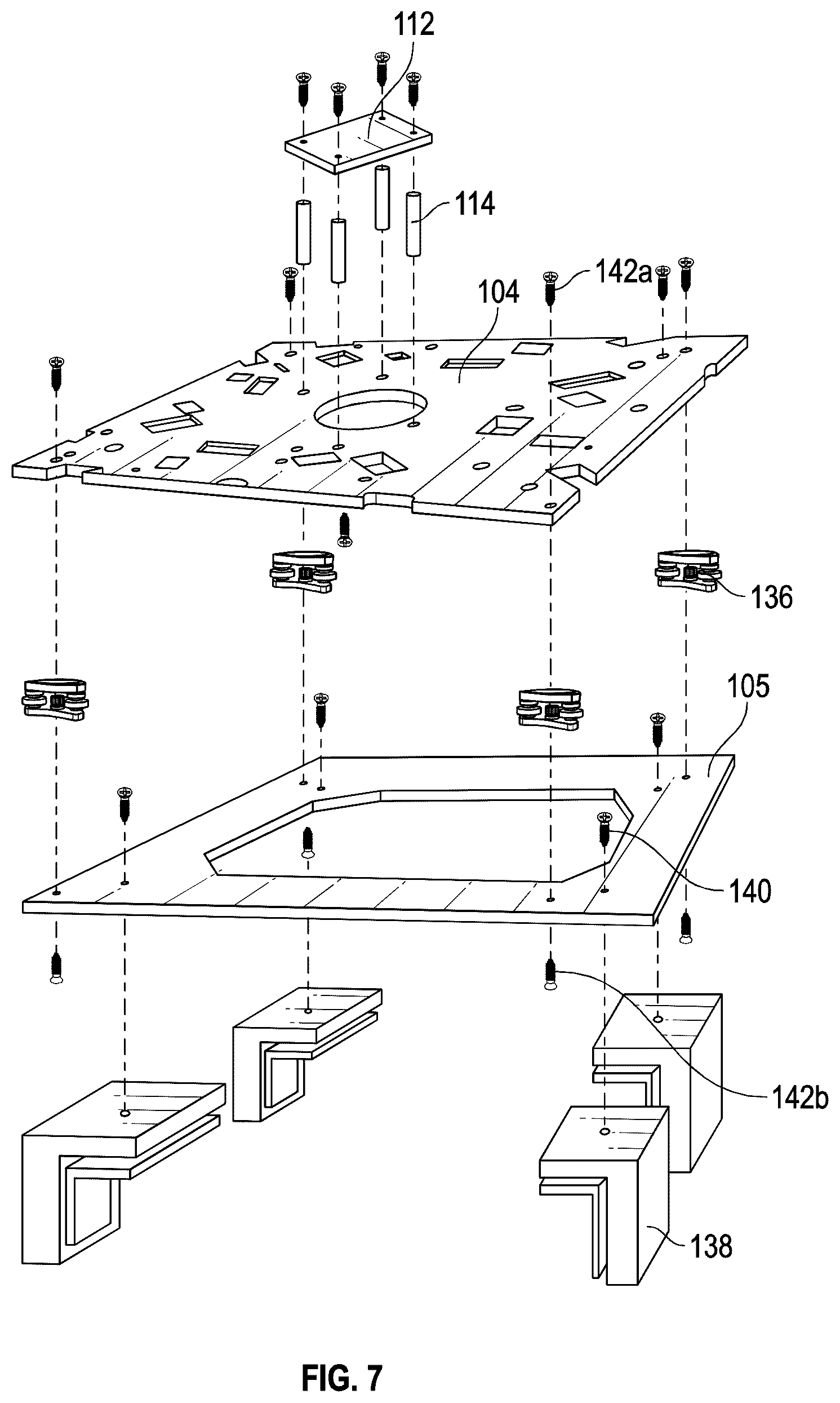 Patent US12613457 Figure 5 – Camera array systems and devices, including floating plate configurations and split plate configurations