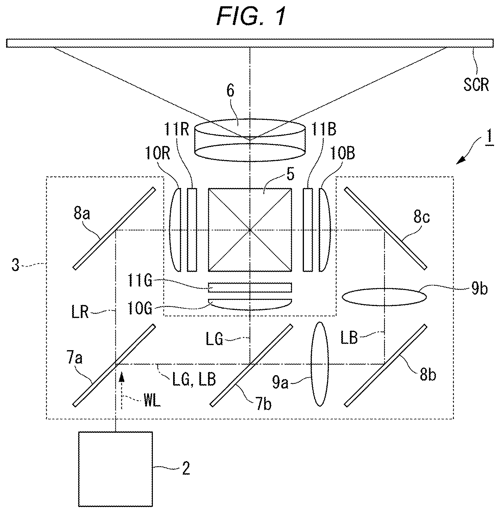 Patent US12613459 — Wavelength conversion apparatus, light source apparatus, and projector — Figure 1