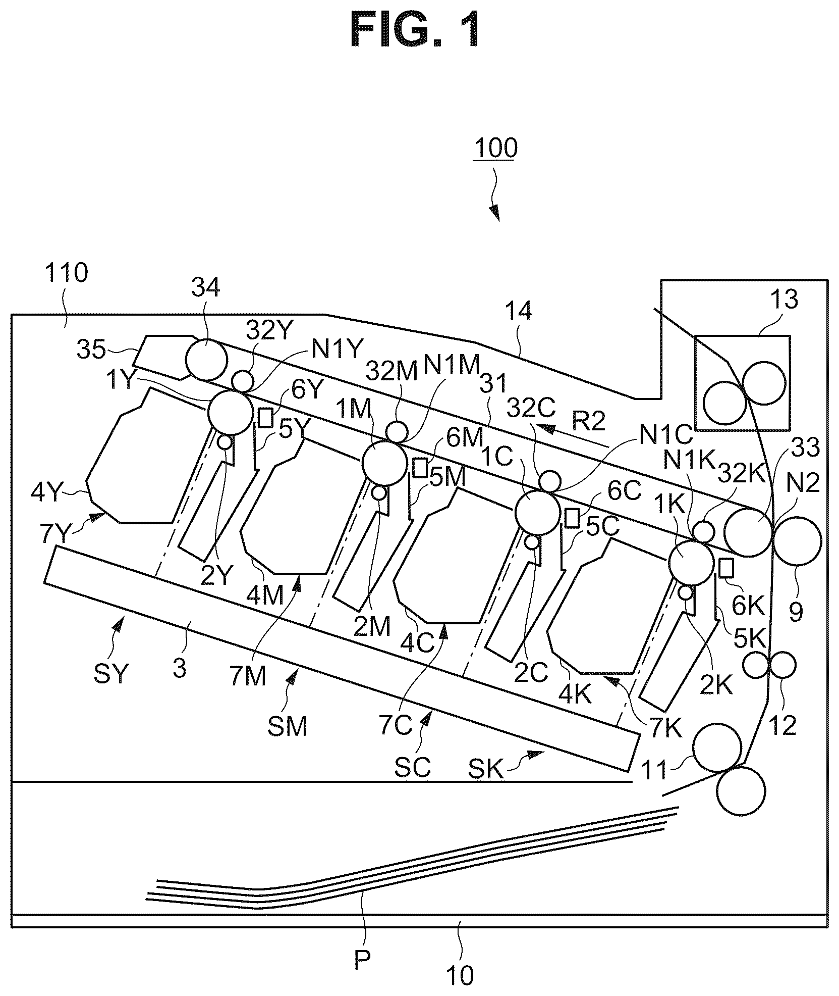 Patent US12613480 Figure 1 – Image forming apparatus with charging current detector
