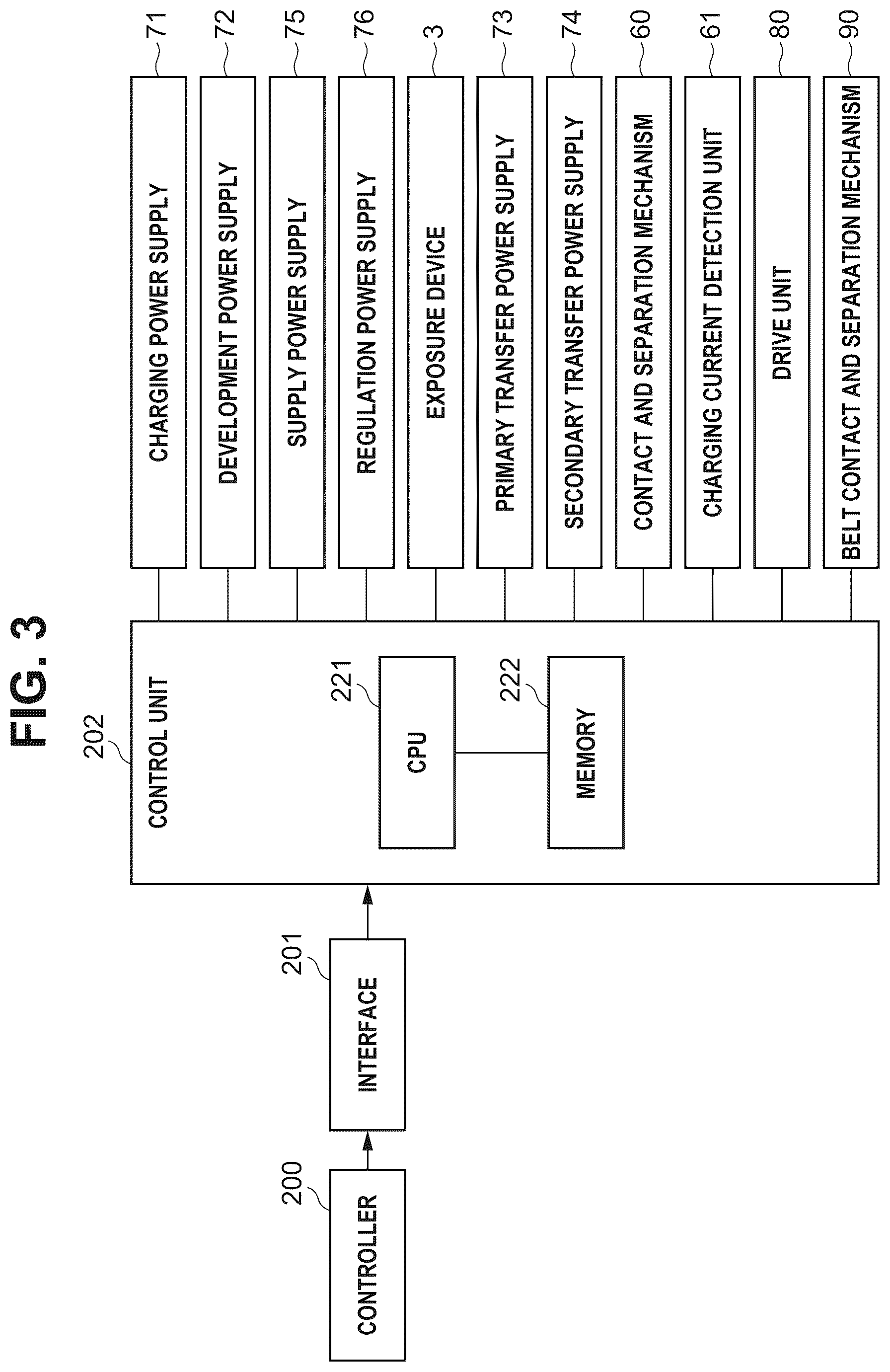 Patent US12613480 Figure 3 – Image forming apparatus with charging current detector