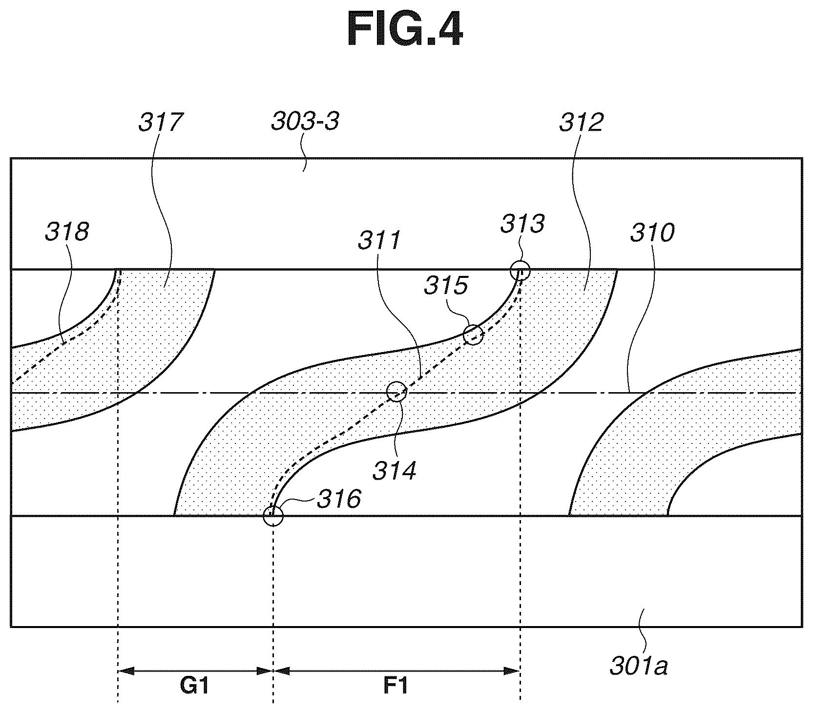 Patent US12613483 Figure 4 – Heater with plural conductors with curved current path therebetween