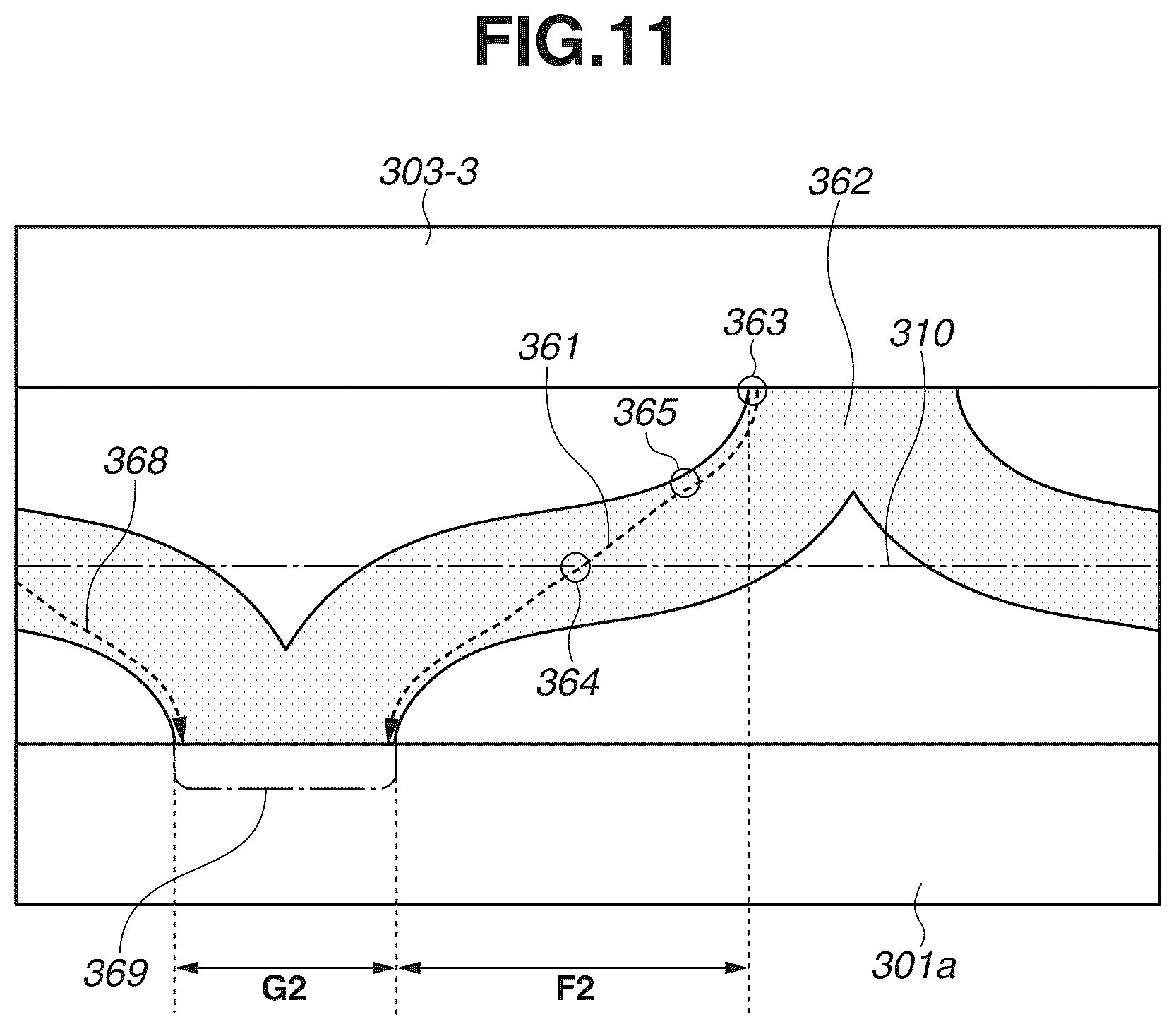 Patent US12613483 Figure 11 – Heater with plural conductors with curved current path therebetween