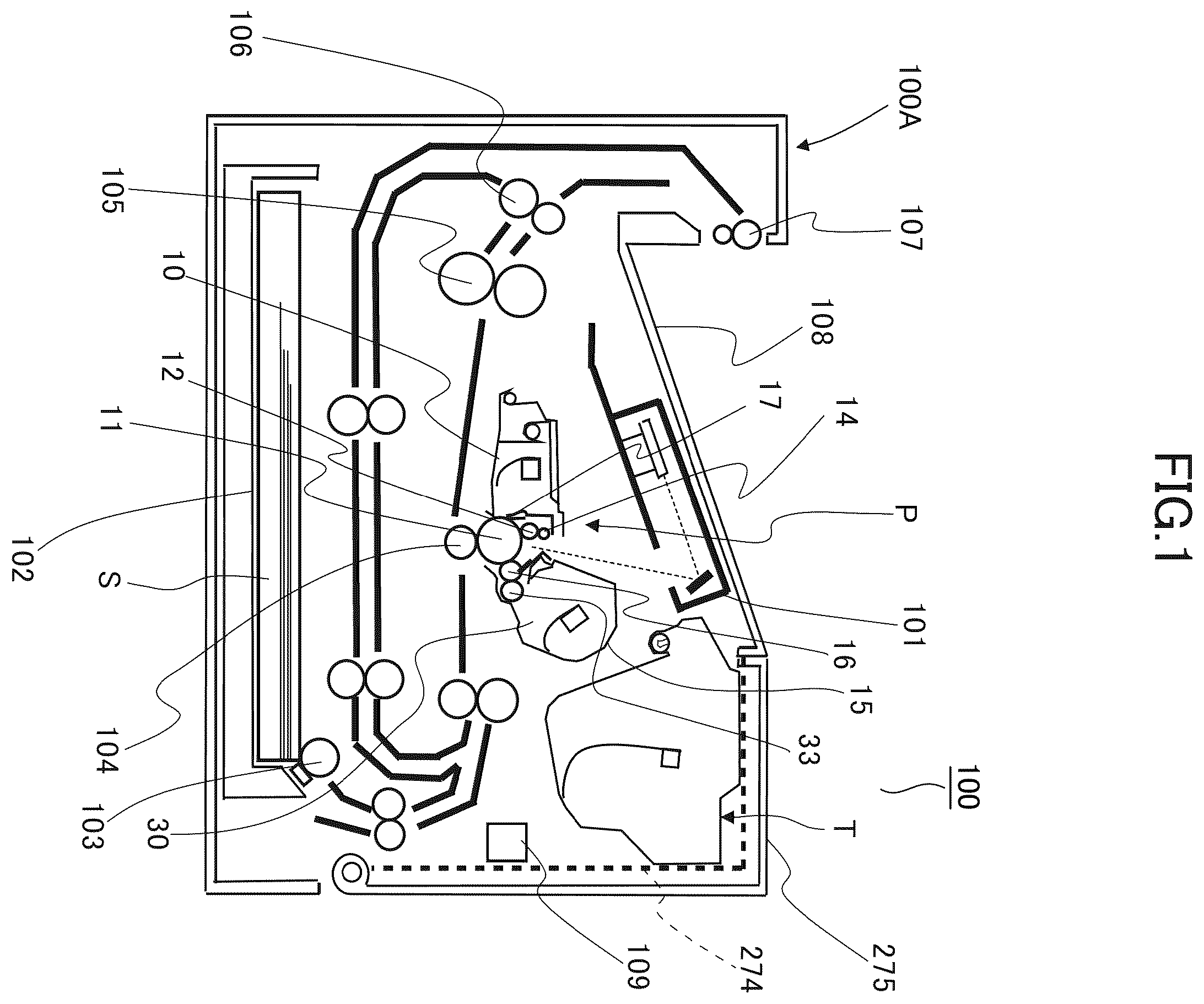 Patent US12613490 Figure 1 – Image forming apparatus with positioning mechanism for detection unit and for contact unit