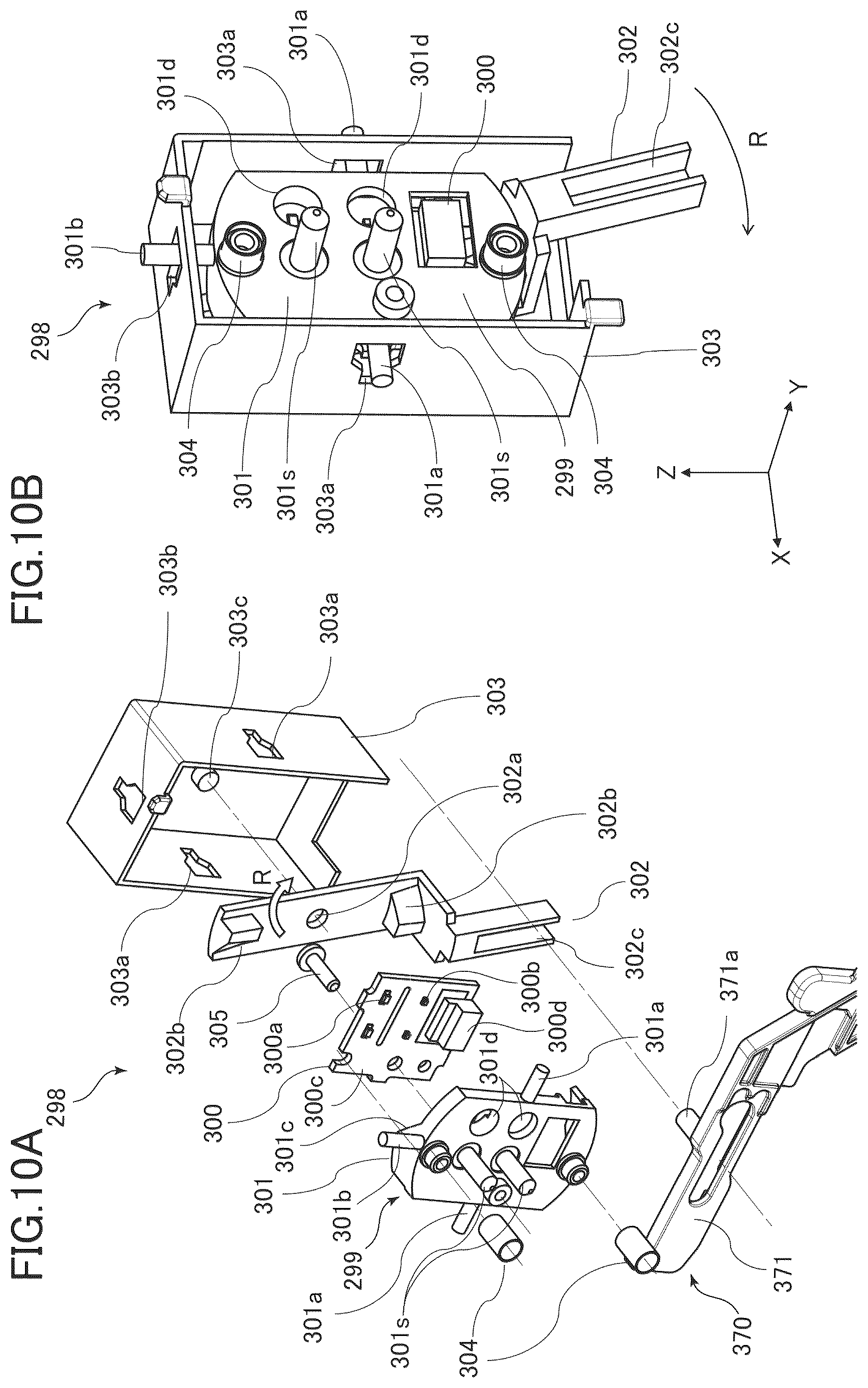 Patent US12613490 Figure 10 – Image forming apparatus with positioning mechanism for detection unit and for contact unit