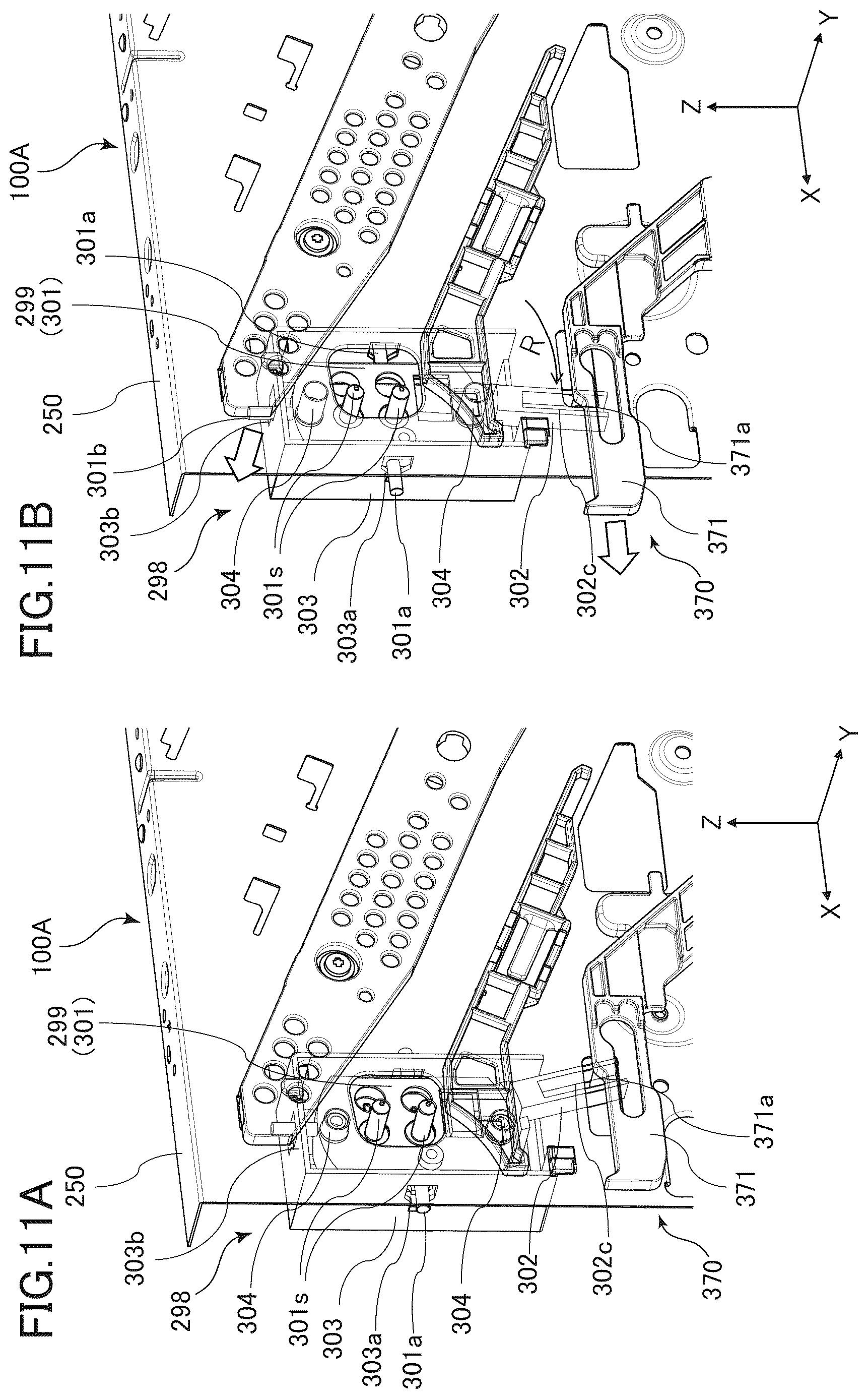Patent US12613490 Figure 11 – Image forming apparatus with positioning mechanism for detection unit and for contact unit