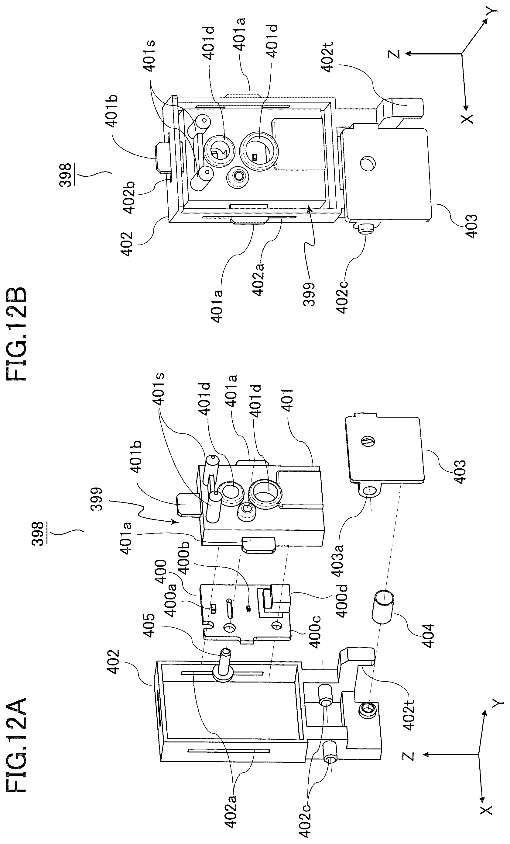 Patent US12613490 Figure 12 – Image forming apparatus with positioning mechanism for detection unit and for contact unit