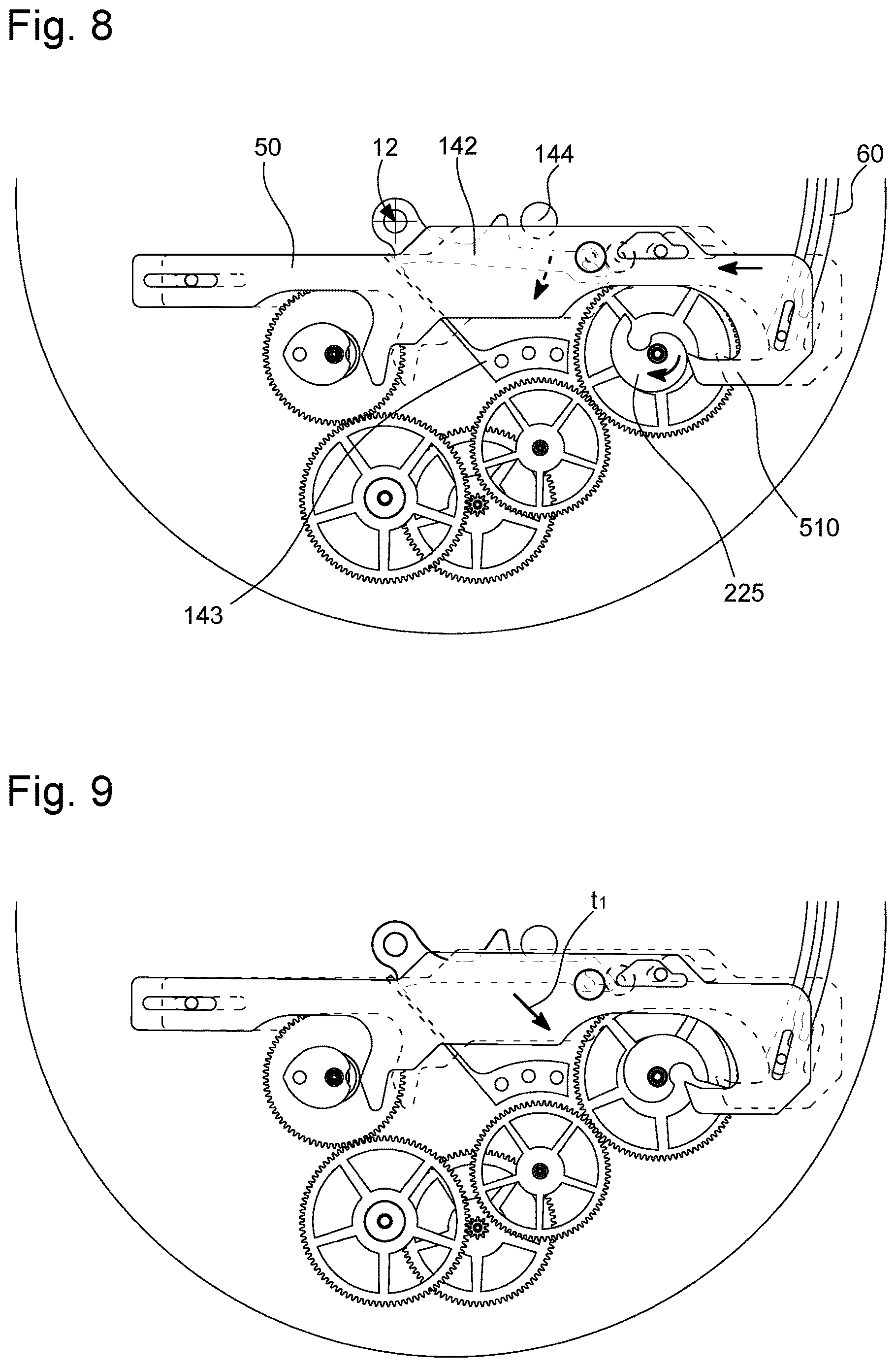 Patent US12613497 Figure 5 – Chronograph mechanism for a horological movement and timepiece comprising such a mechanism