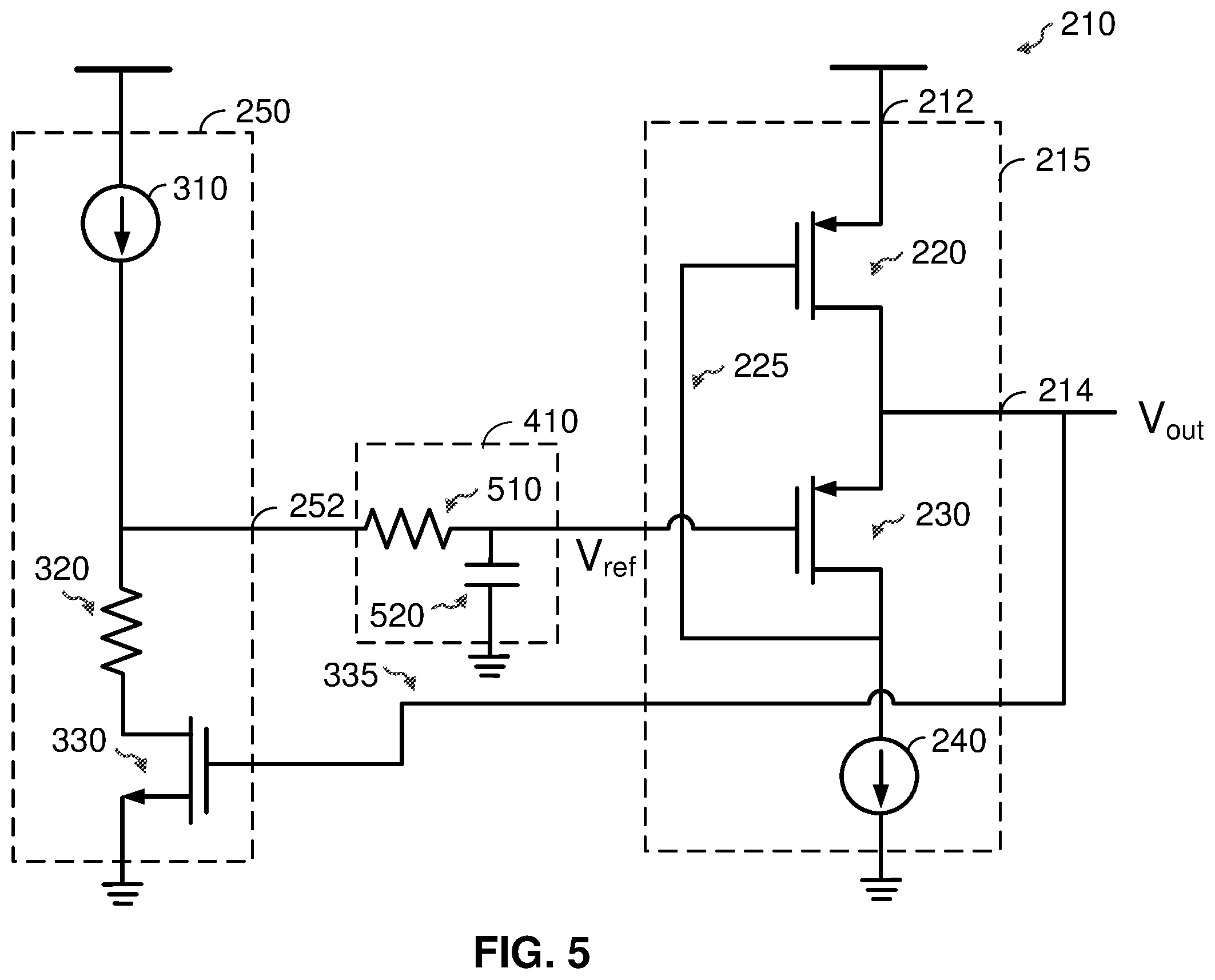 Patent US12613545 Figure 5 – Low-profile power supply regulator utilizing flipped voltage follower