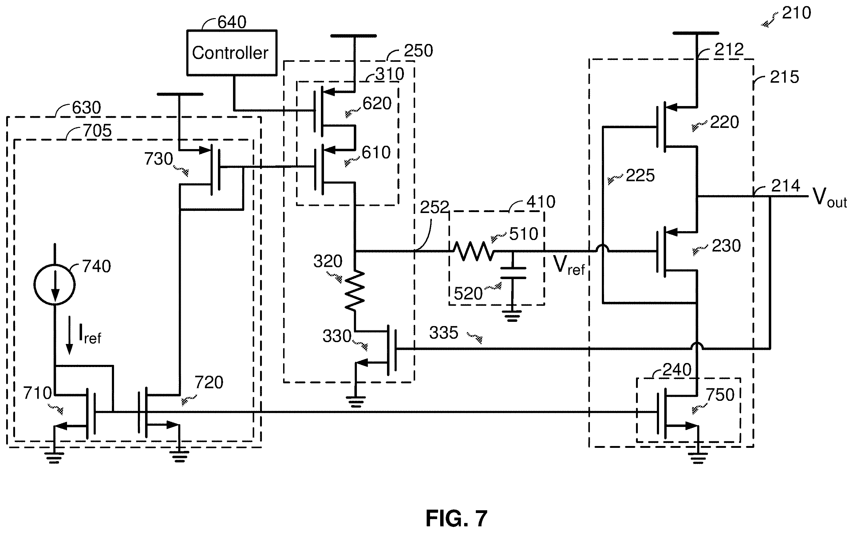 Patent US12613545 Figure 7 – Low-profile power supply regulator utilizing flipped voltage follower