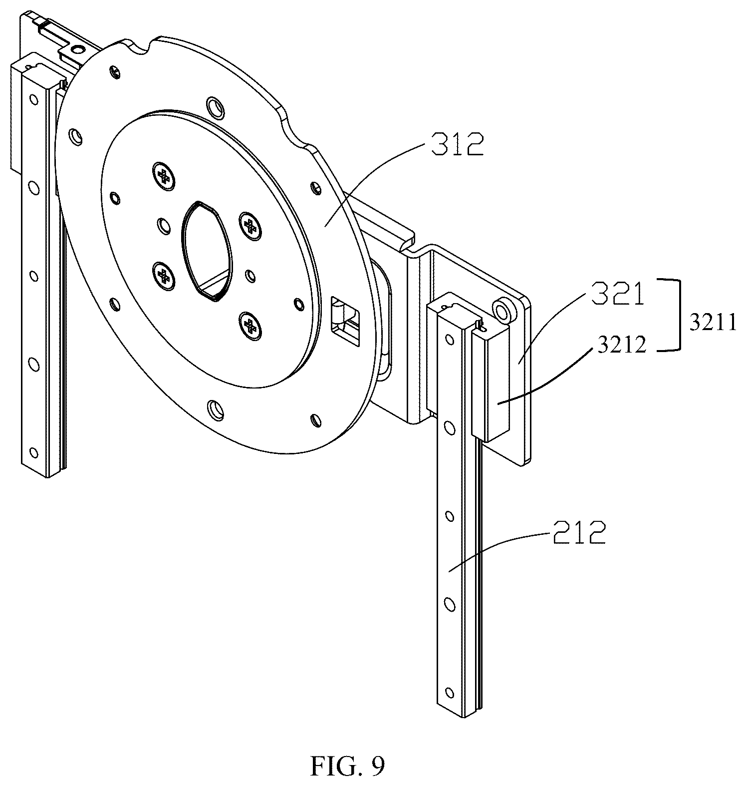 Patent US12613547 Figure 8 – Electronic apparatus with slide-and-rotate hinge having height-actuated lock
