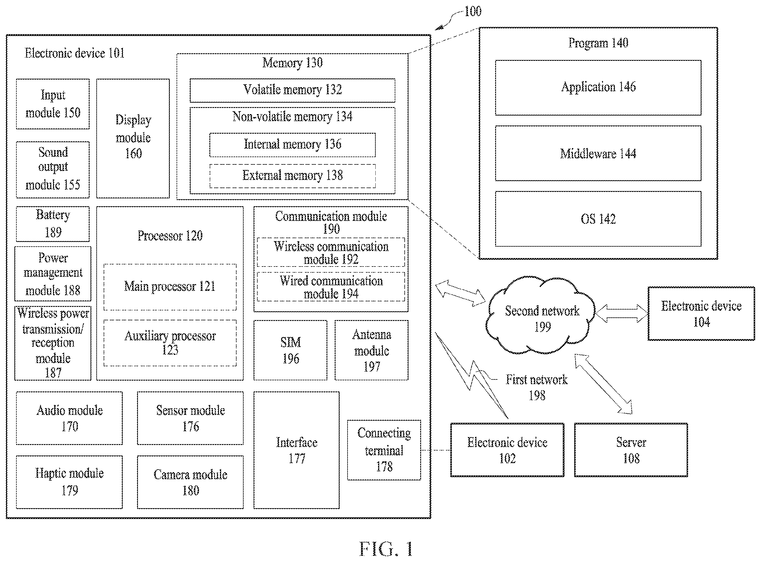 Patent US12613549 Figure 1 – Hinge assembly and electronic device including the same