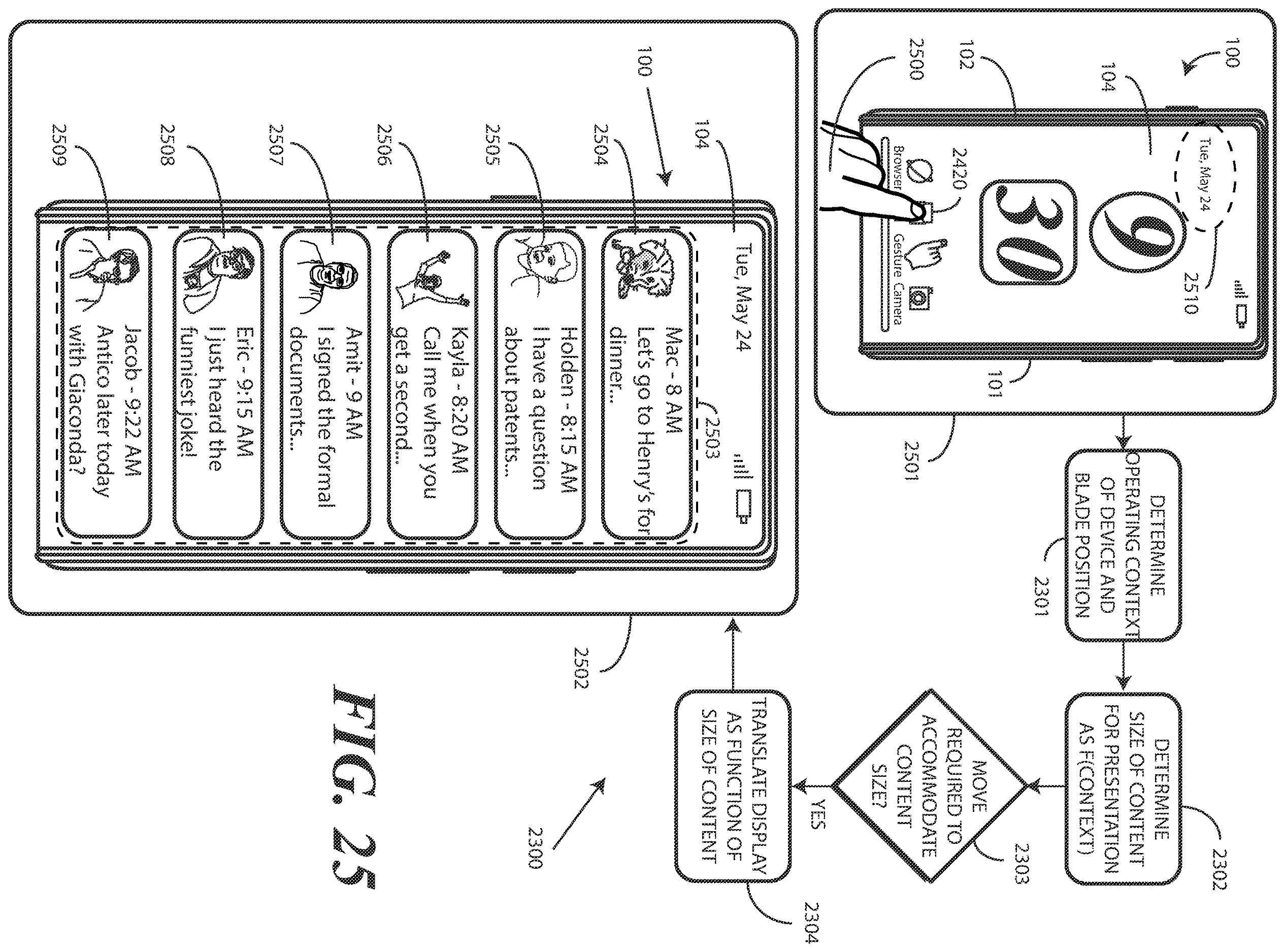 Patent US12613550 Figure 15 – Electronic devices with translating flexible displays and corresponding methods for managing display position as a function of content presentation