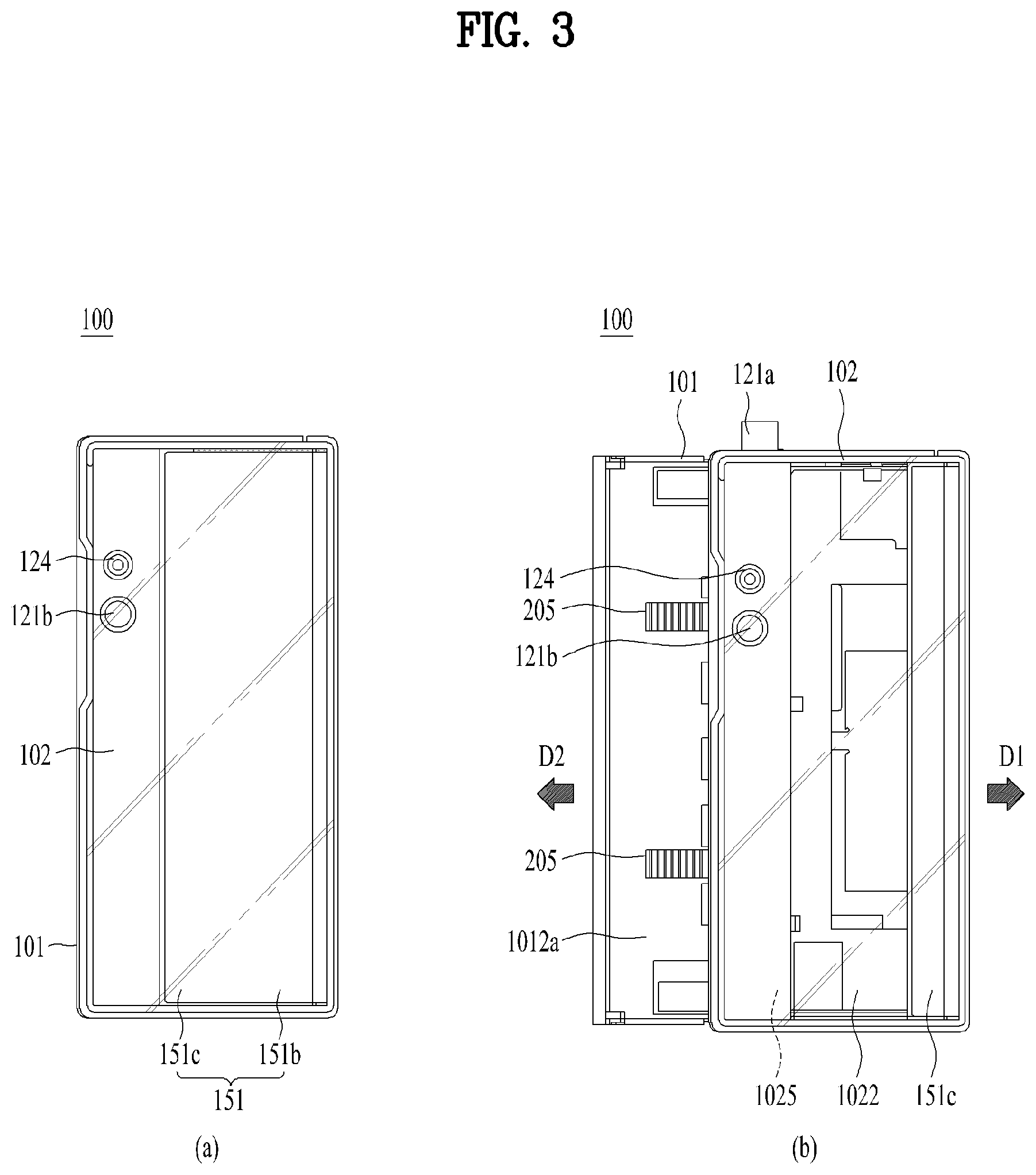 Patent US12613554 Figure 3 – Extendable mobile terminal having flexible display unit