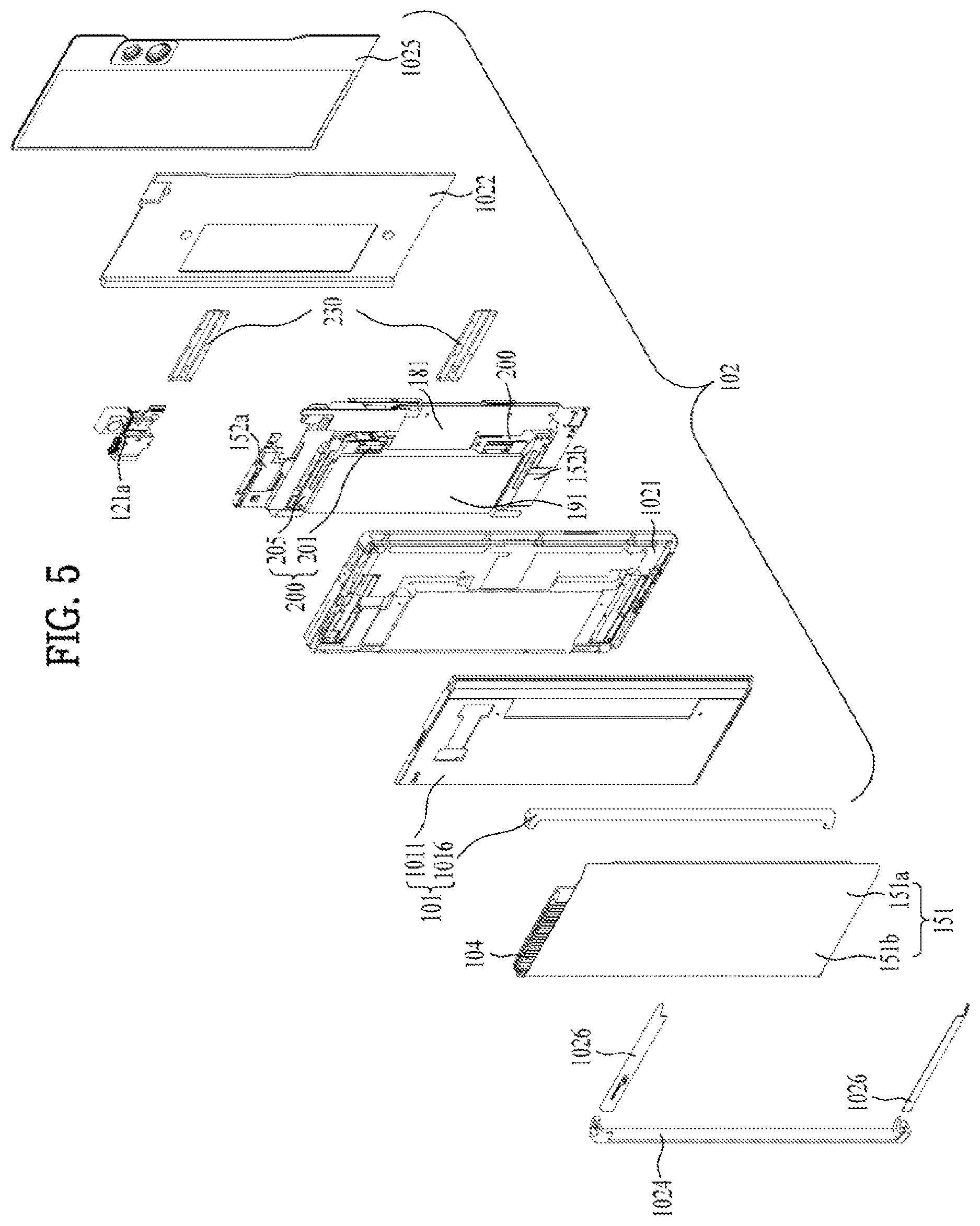Patent US12613554 Figure 5 – Extendable mobile terminal having flexible display unit