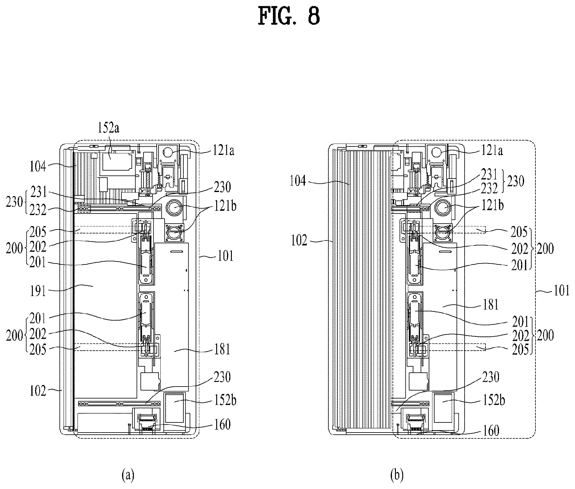 Patent US12613554 Figure 8 – Extendable mobile terminal having flexible display unit
