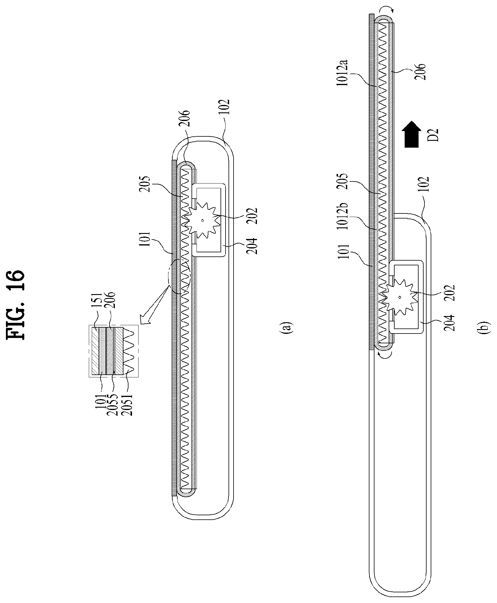 Patent US12613554 Figure 16 – Extendable mobile terminal having flexible display unit