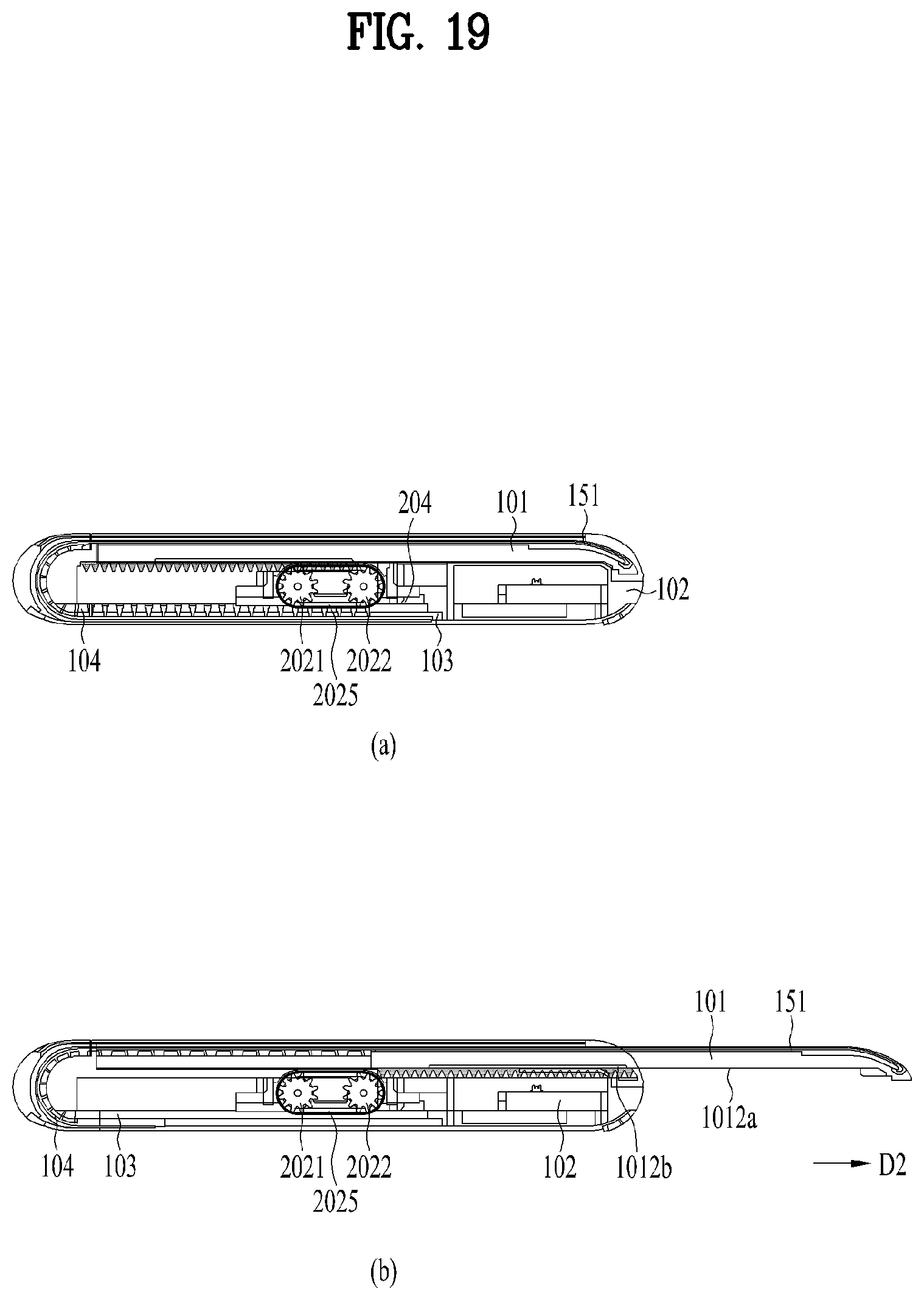 Patent US12613554 Figure 19 – Extendable mobile terminal having flexible display unit