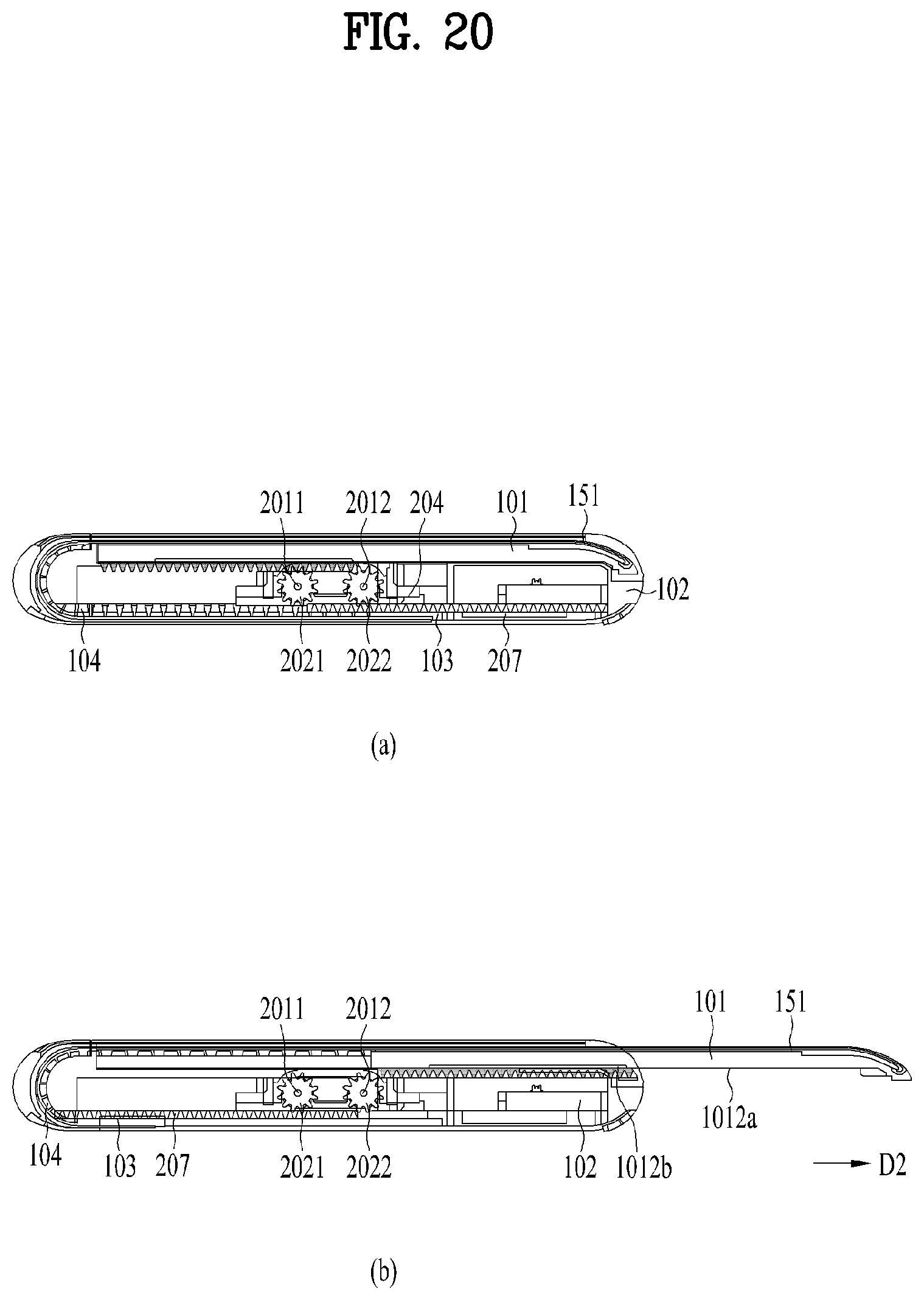 Patent US12613554 Figure 20 – Extendable mobile terminal having flexible display unit