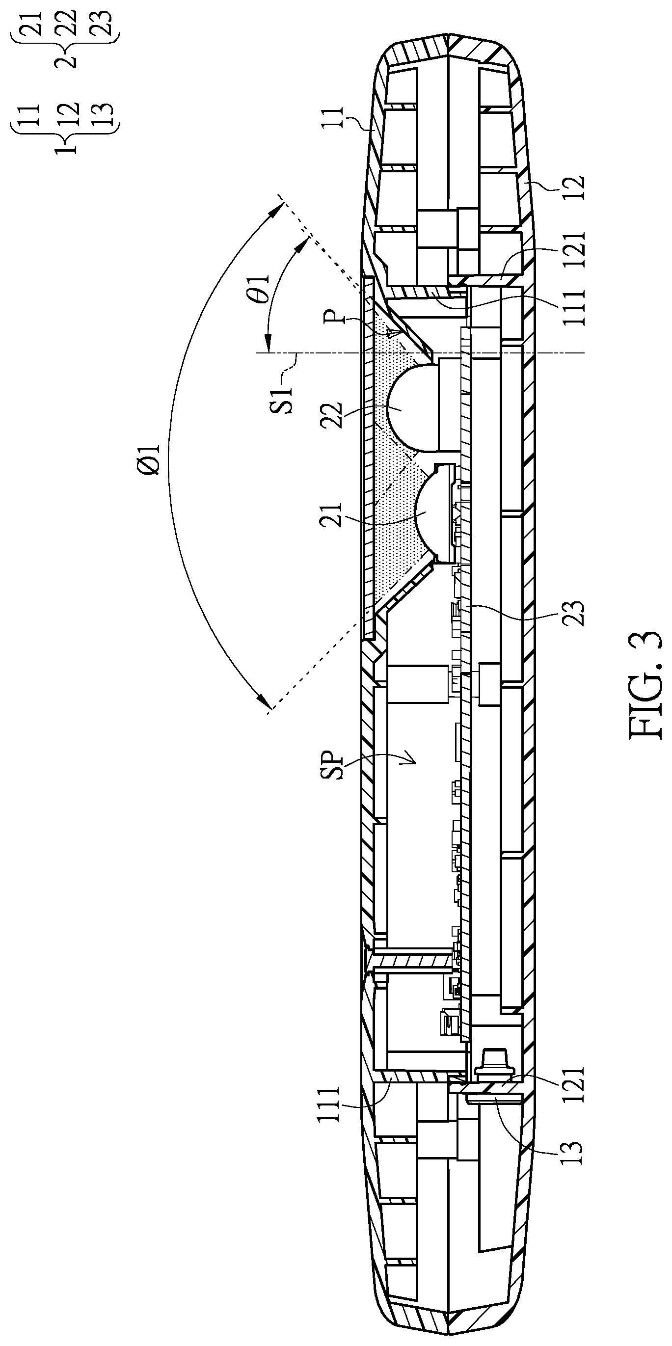 Patent US12613562 Figure 3 – Portable electronic device