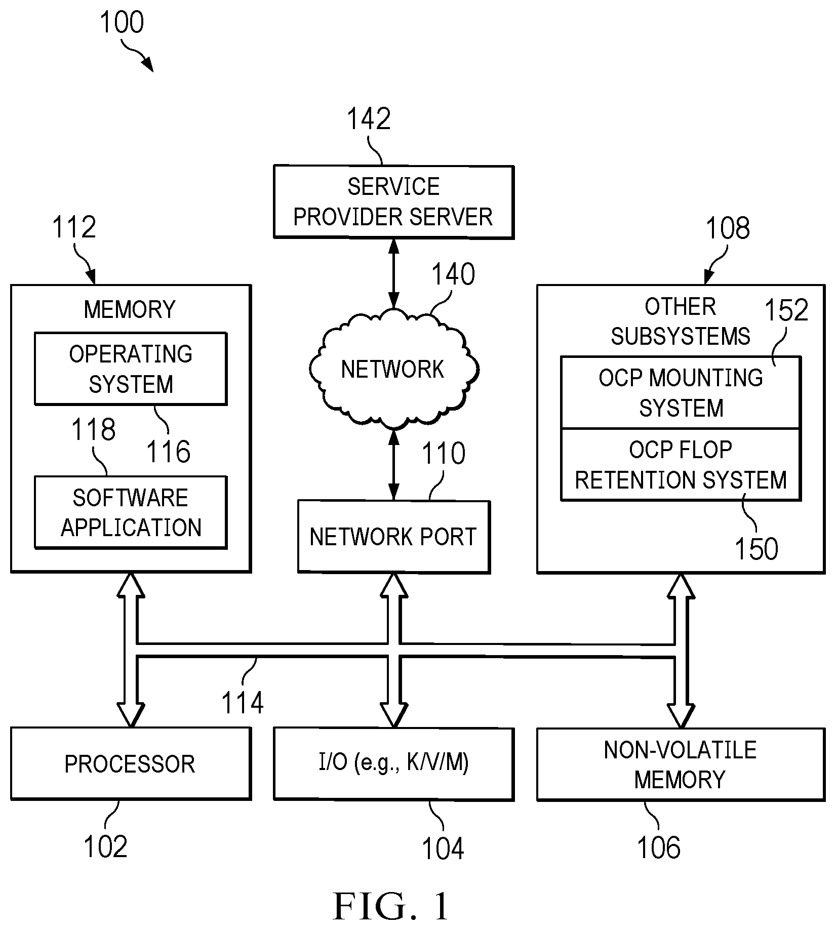 Patent US12613563 — Server system open compute project mounting system — Figure 1
