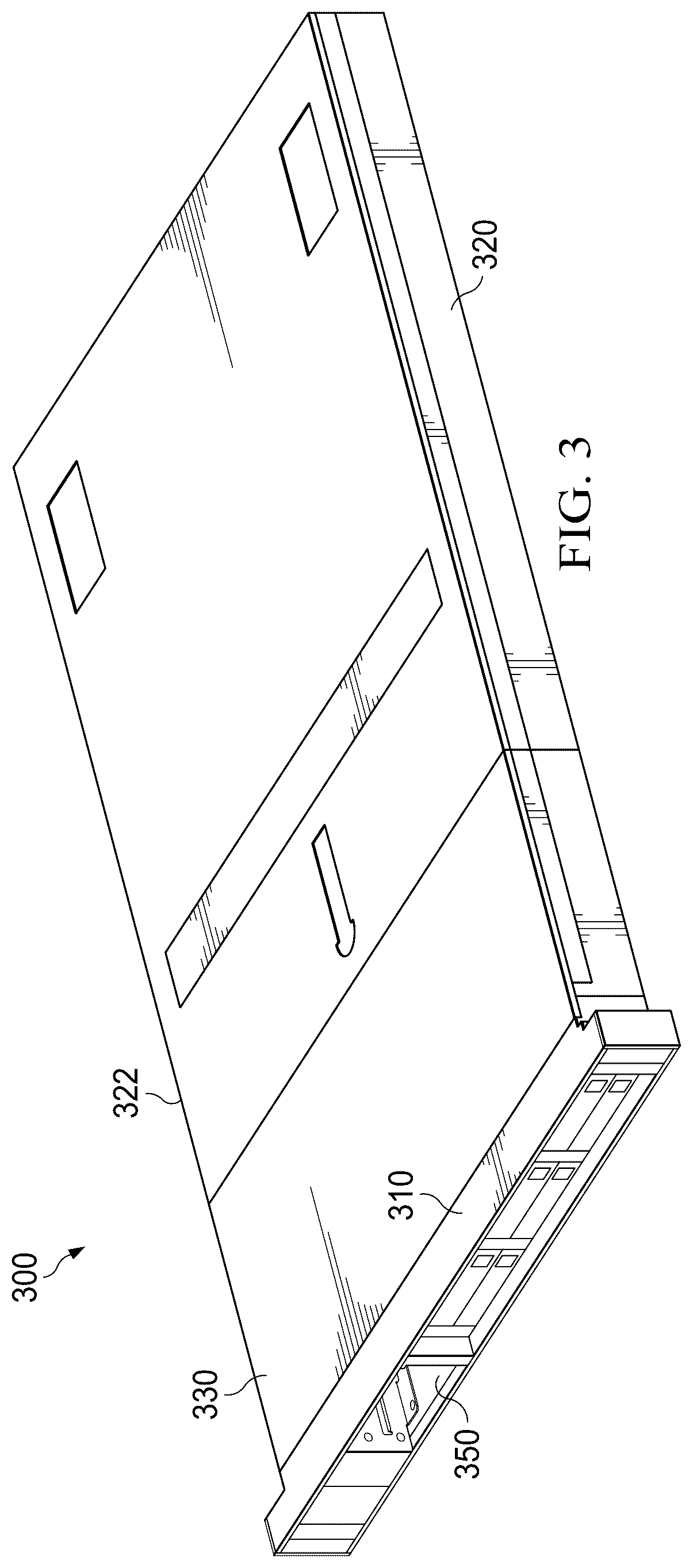 Patent US12613563 Figure 3 – Server system open compute project mounting system
