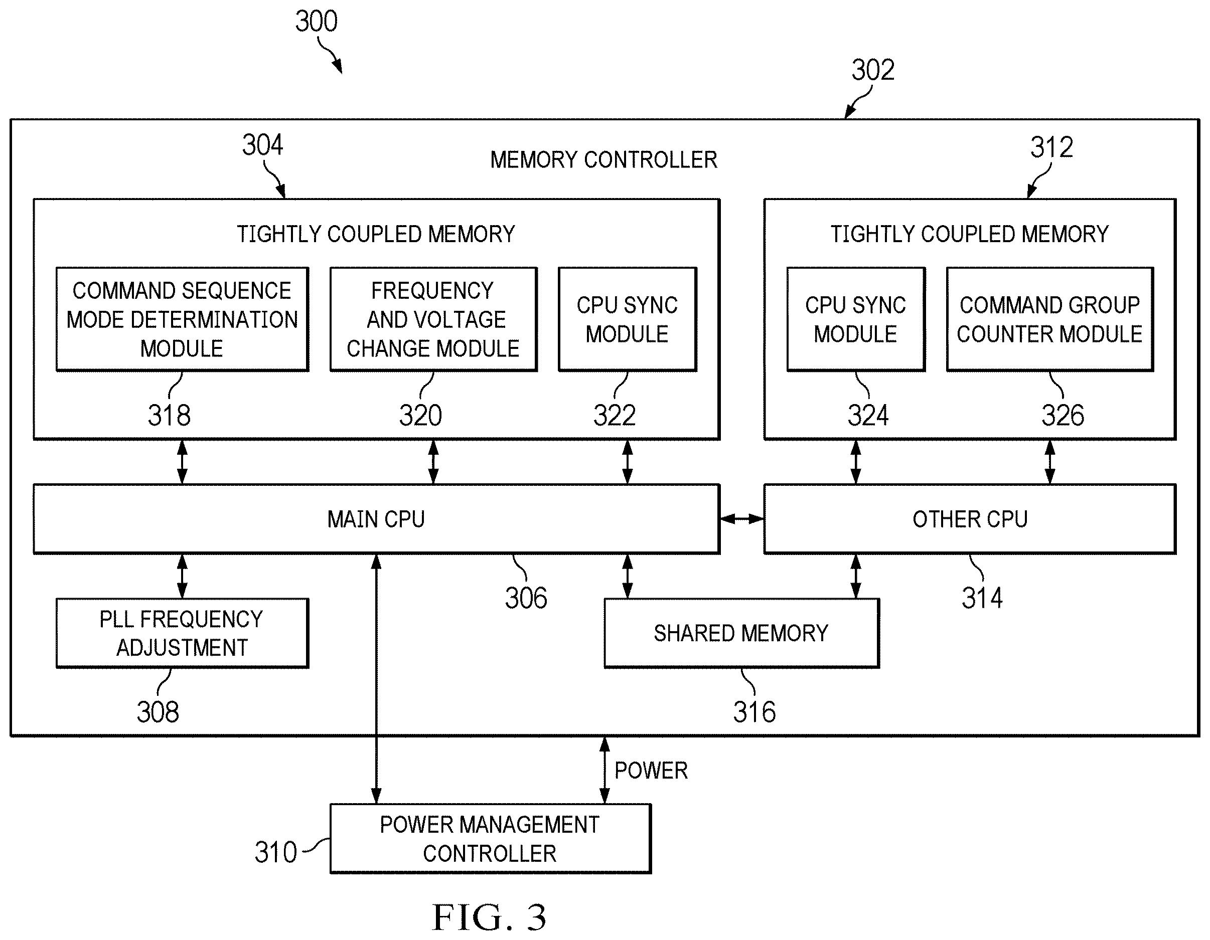 Patent US12613567 Figure 3 – Power consumption control in memory systems