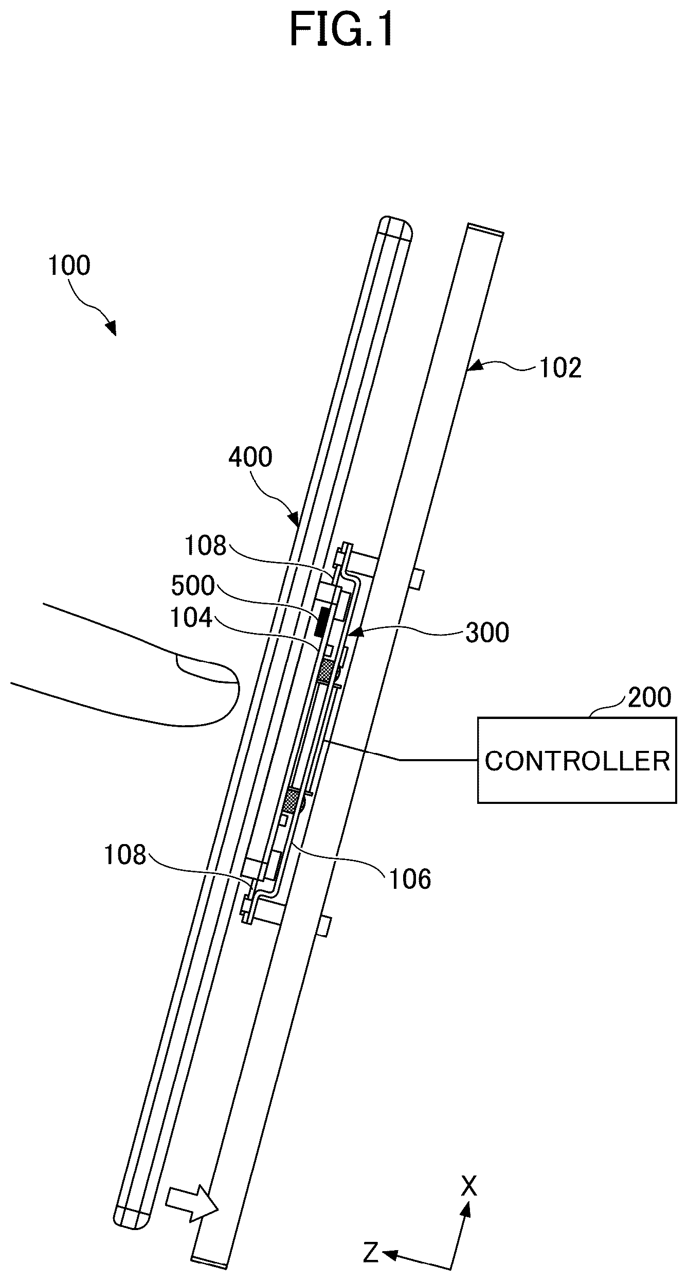 Patent US12613582 Figure 1 – Controller and vibration feedback device