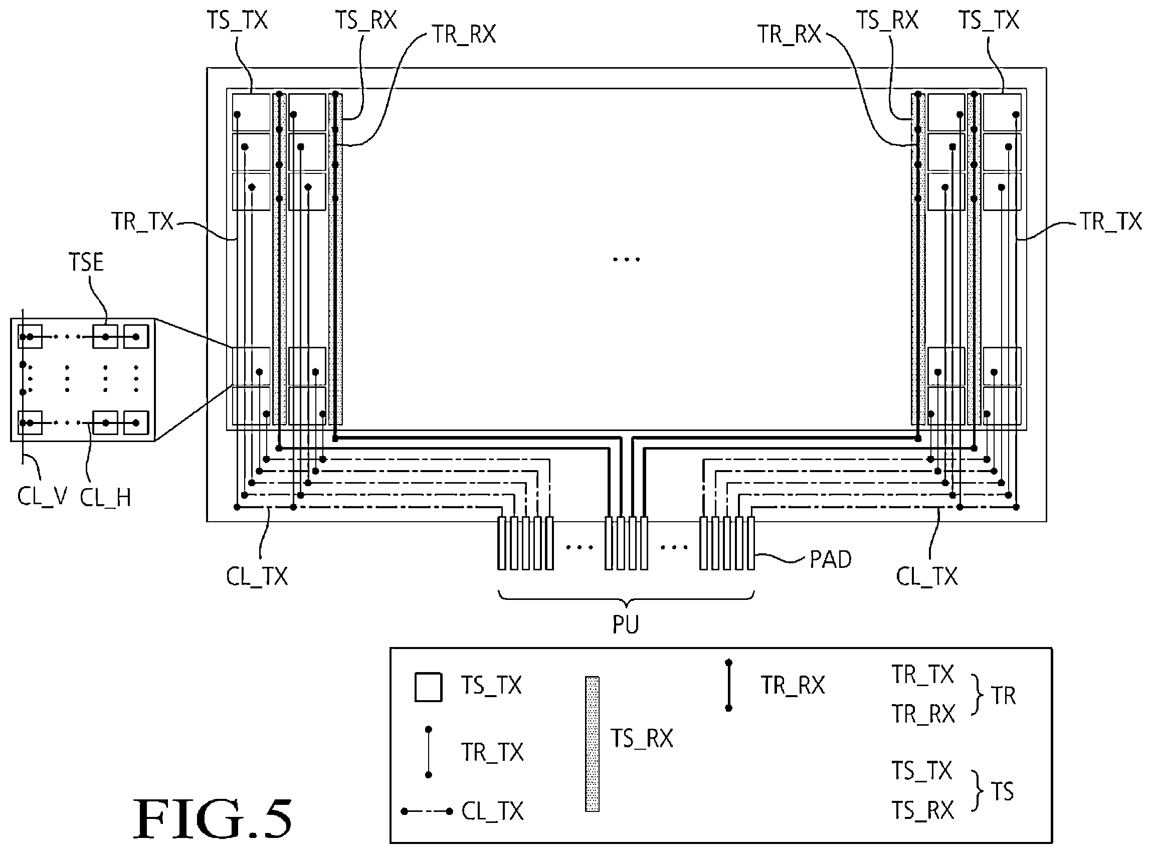 Patent US12613592 Figure 5 – Light emitting diode display device with built-in touch sensor