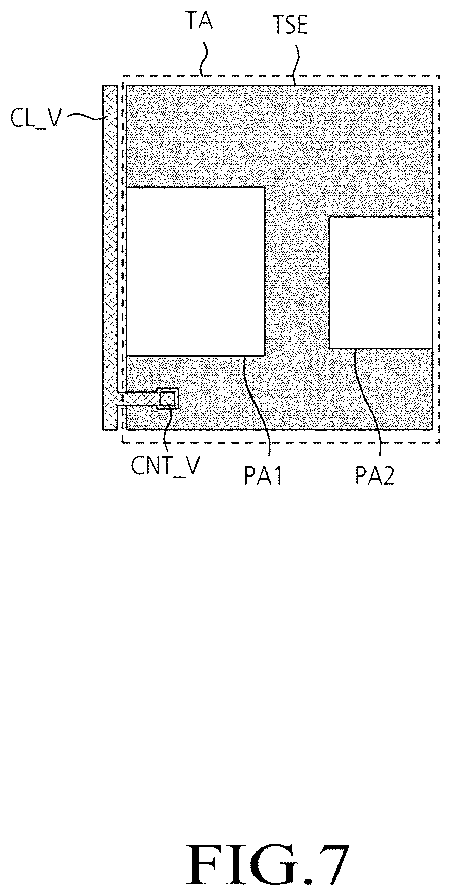 Patent US12613592 Figure 7 – Light emitting diode display device with built-in touch sensor