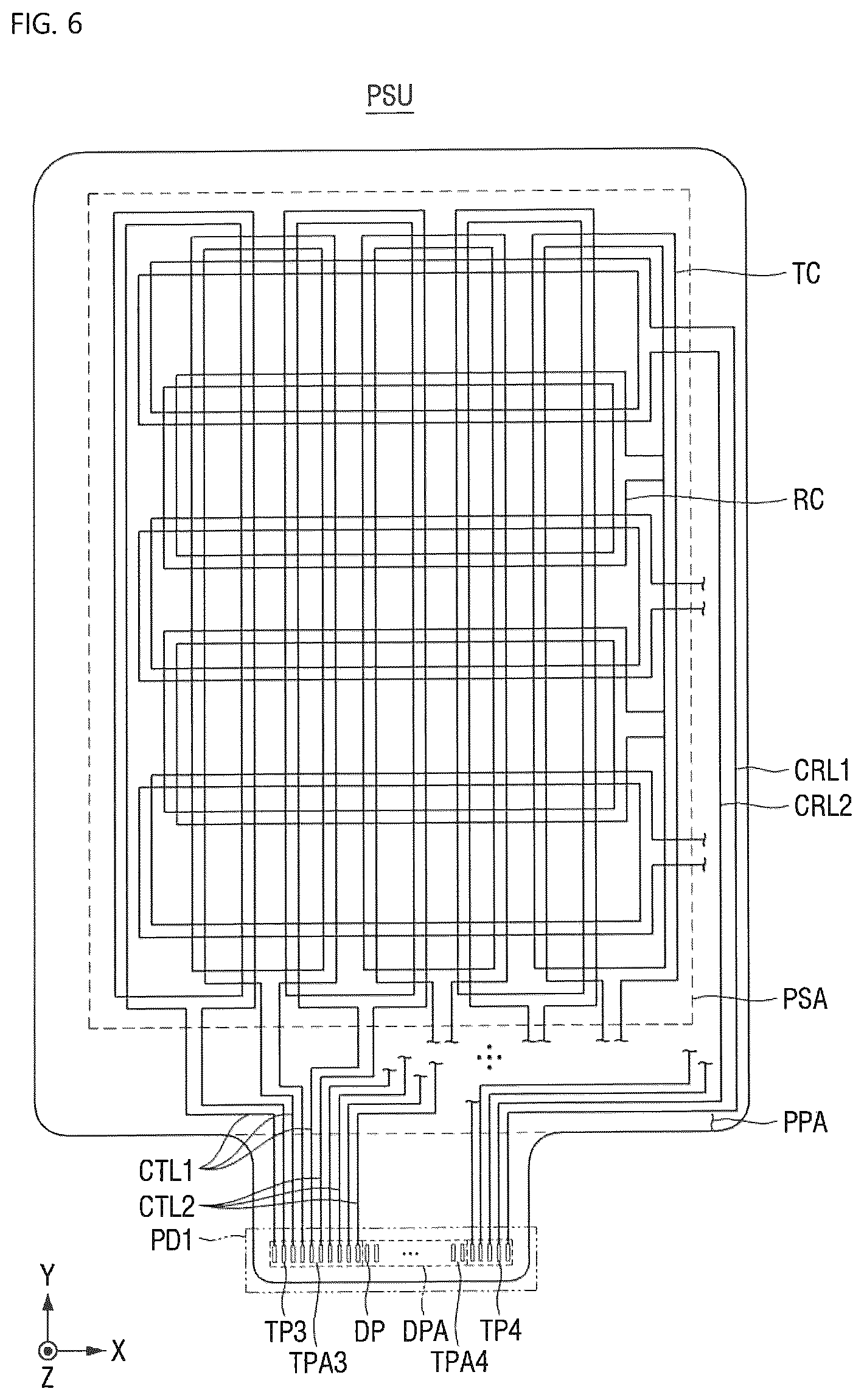 Patent US12613593 Figure 6 – Display device and a touch sensing system including the same