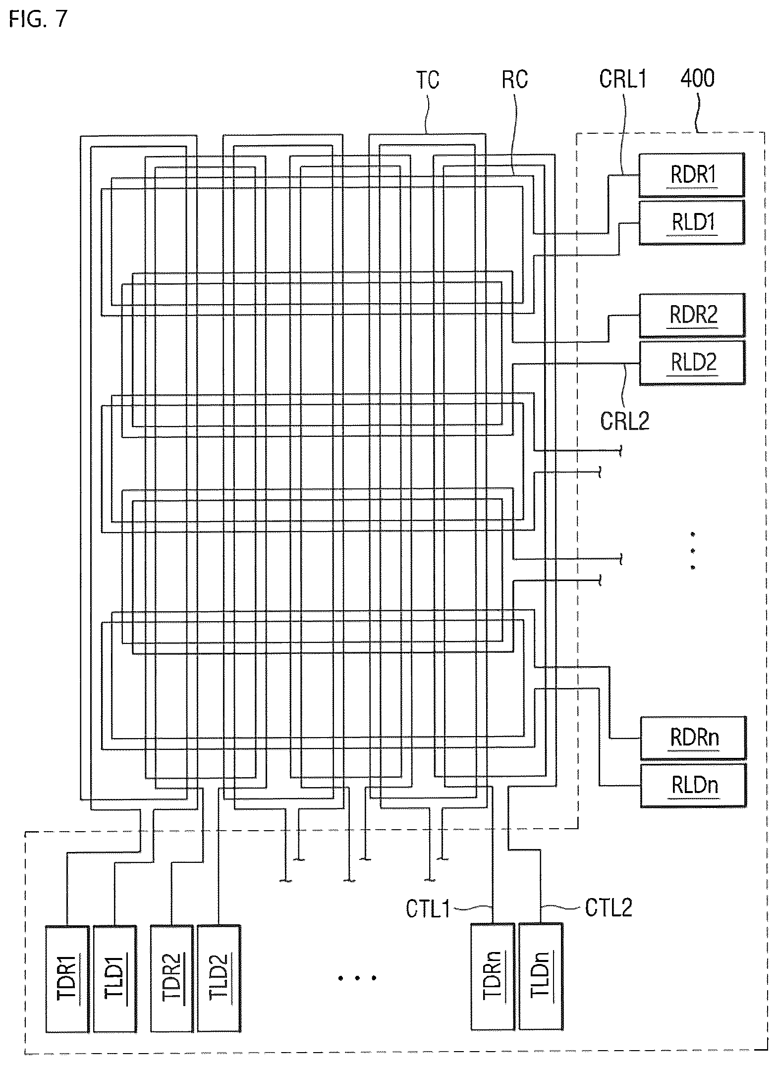 Patent US12613593 Figure 7 – Display device and a touch sensing system including the same