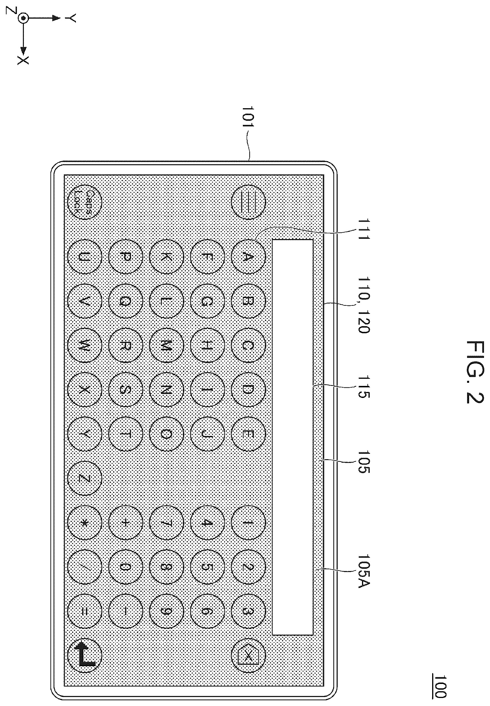 Patent US12613598 Figure 2 – Coordinate input device