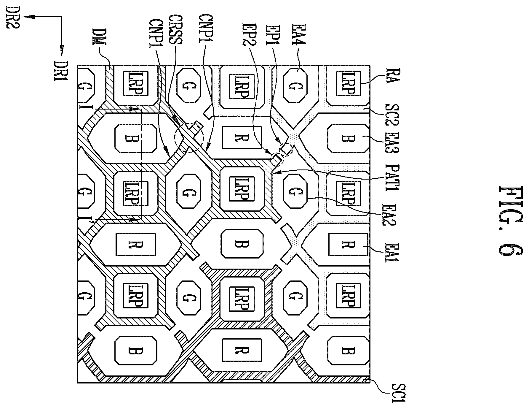 Patent US12613600 Figure 6 – Display device including touch sensing layer including conductive pattern