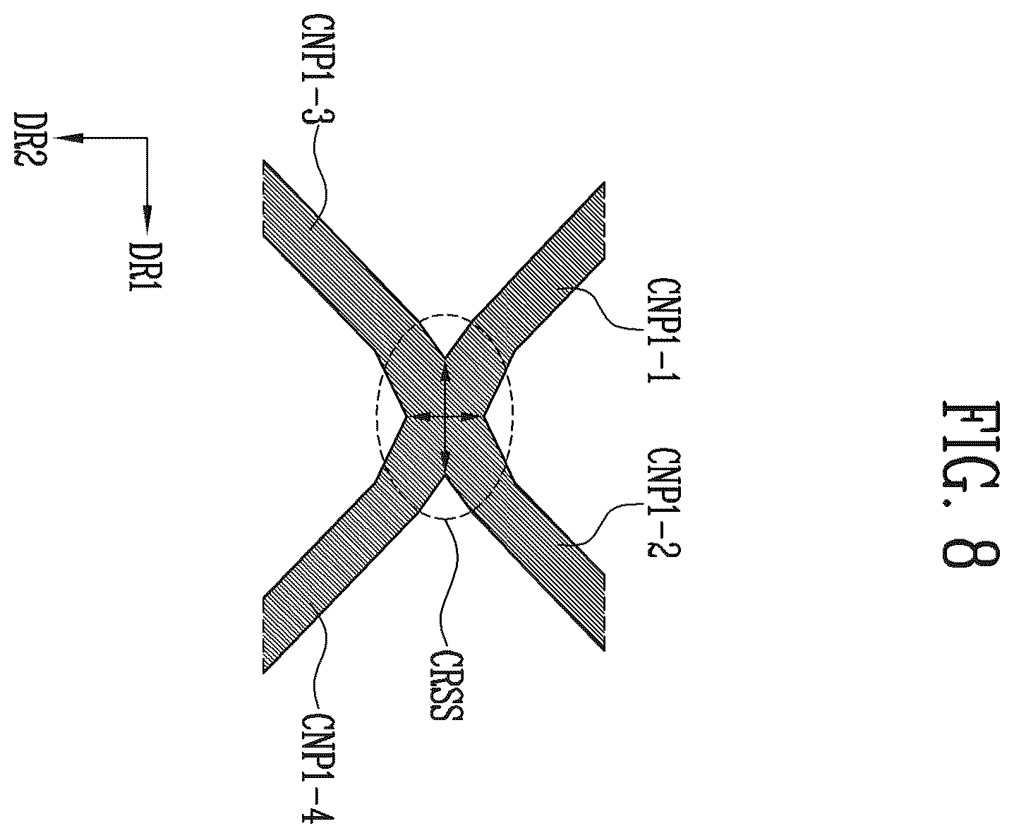 Patent US12613600 Figure 8 – Display device including touch sensing layer including conductive pattern