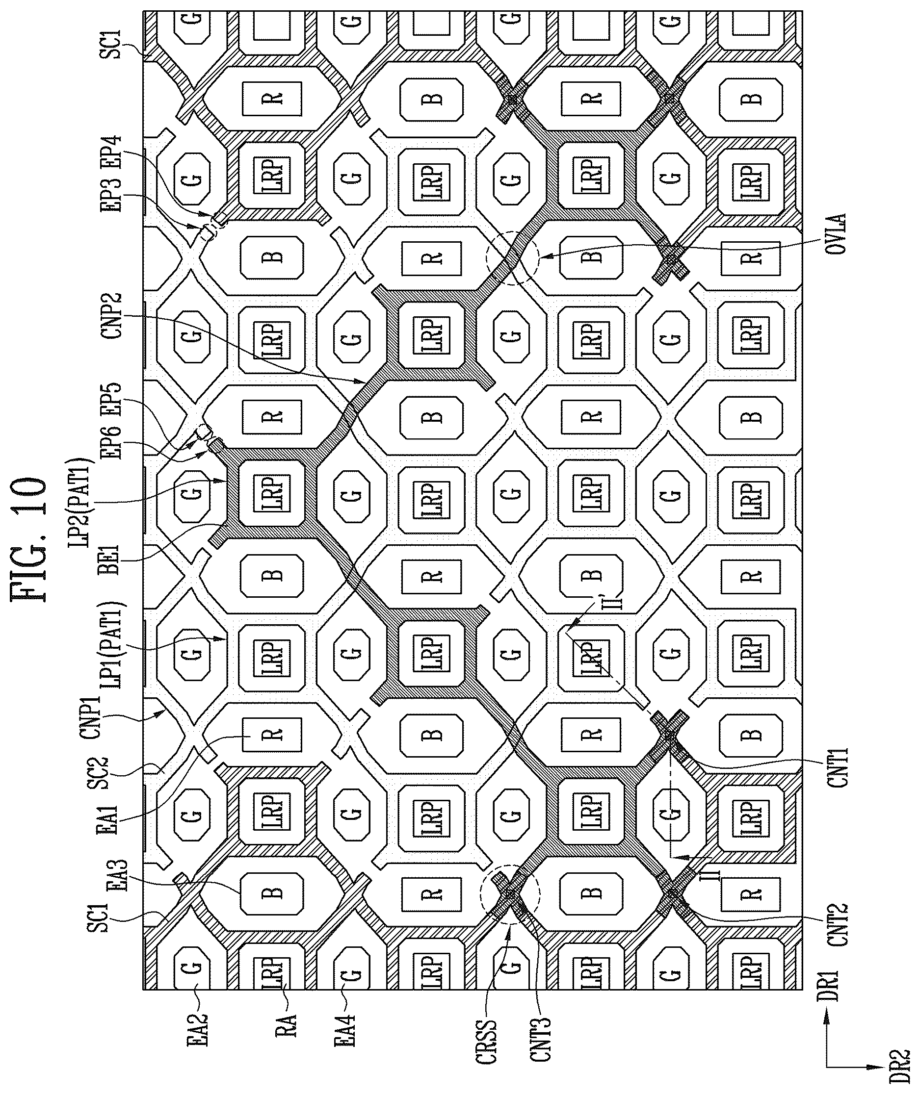Patent US12613600 Figure 10 – Display device including touch sensing layer including conductive pattern