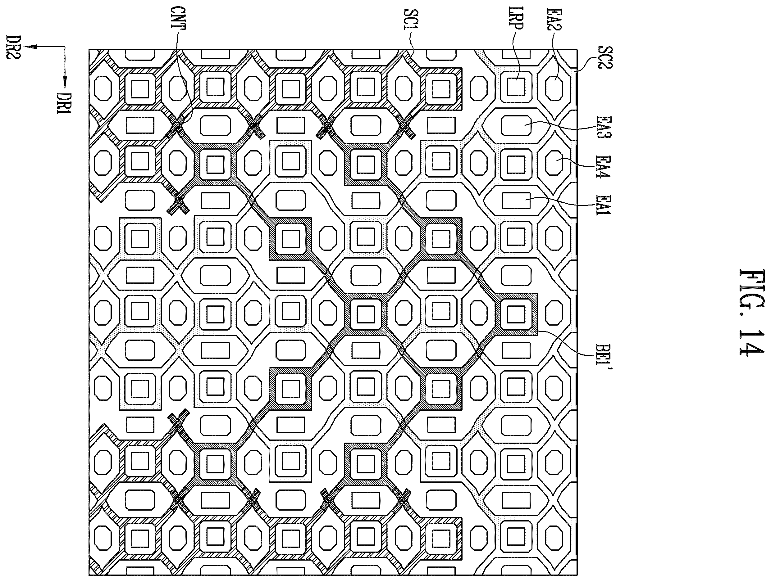 Patent US12613600 Figure 14 – Display device including touch sensing layer including conductive pattern