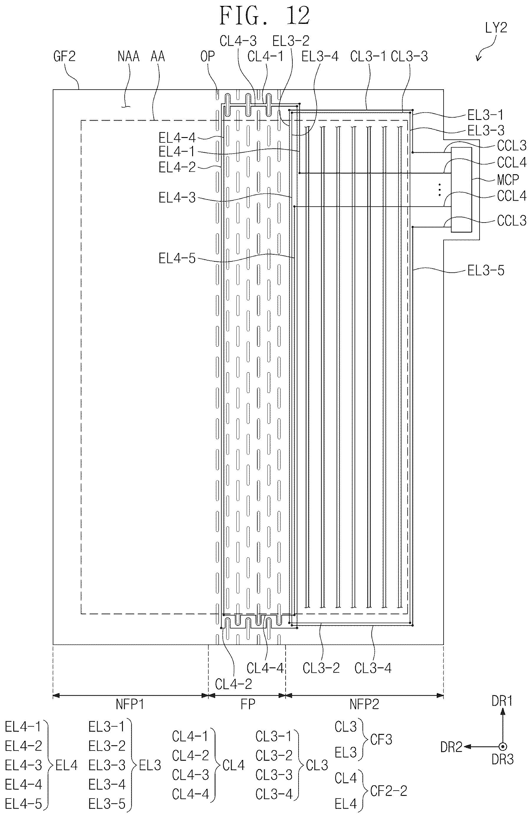 Patent US12613605 Figure 12 – Display device including digitizer with sensing coils