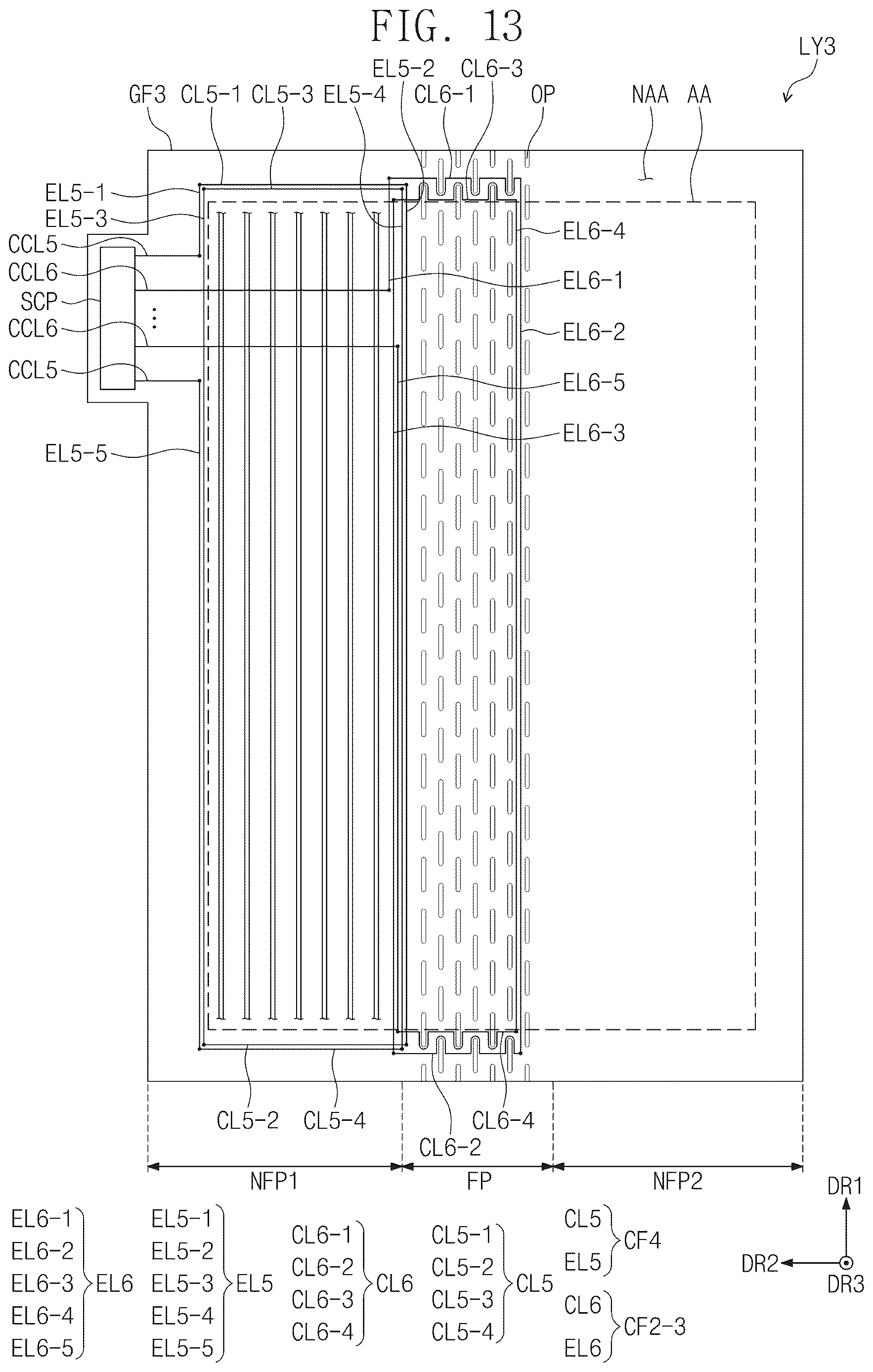 Patent US12613605 Figure 13 – Display device including digitizer with sensing coils
