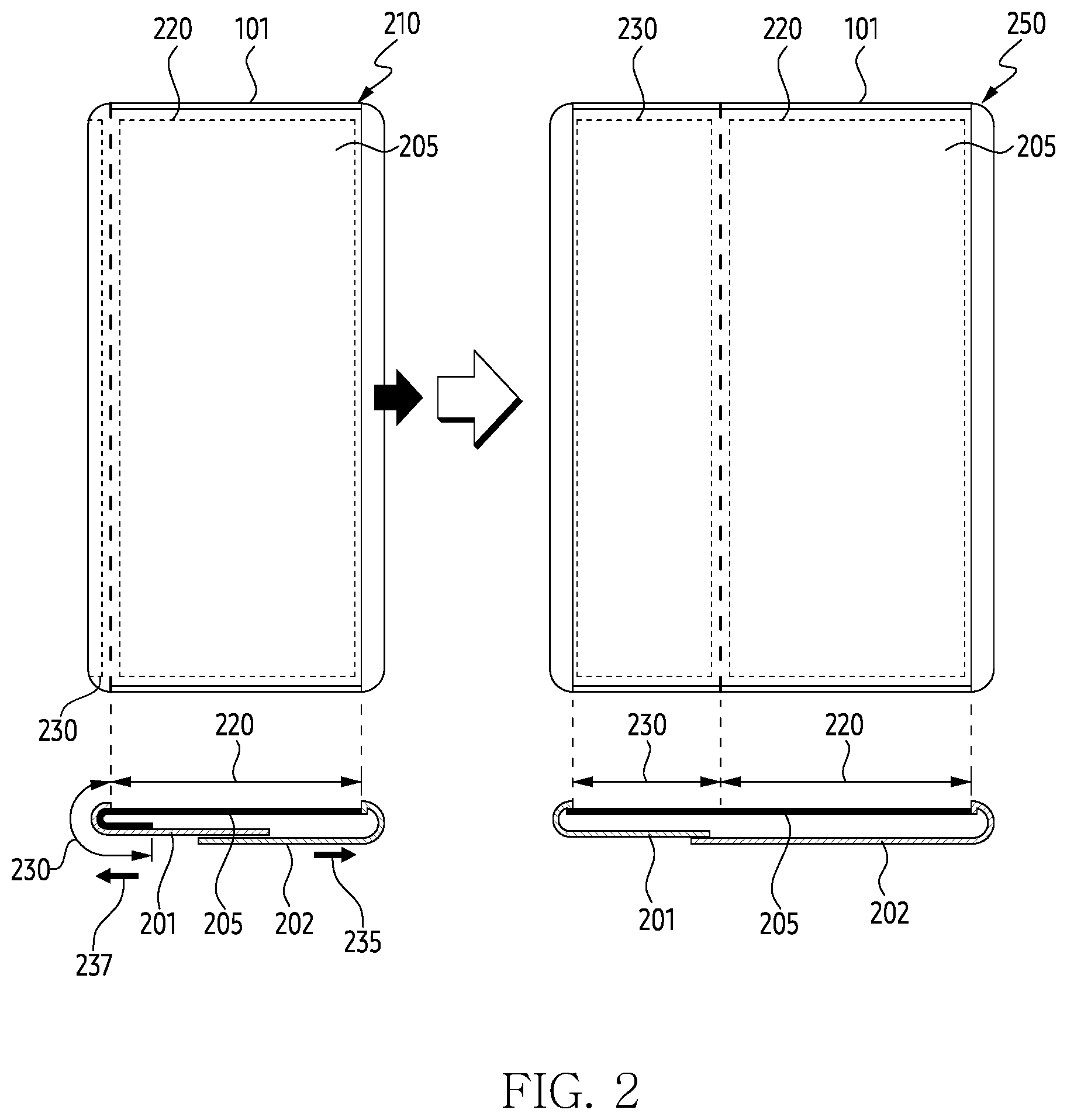 Patent US12613606 Figure 2 – Electronic device for adaptively changing representation of image according to change in display area of rollable display