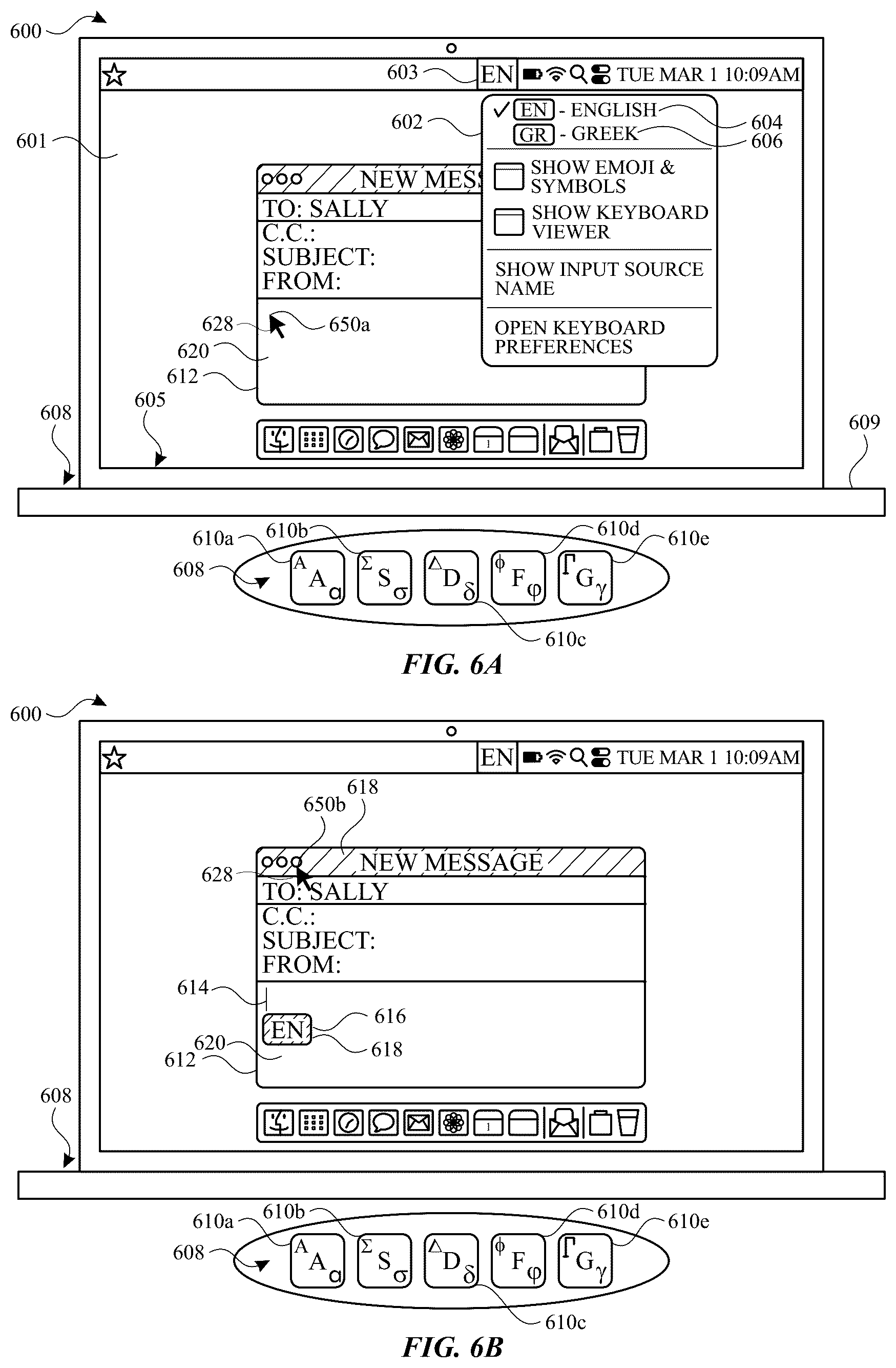 Patent US12613608 Figure 9 – User interfaces for managing input modes