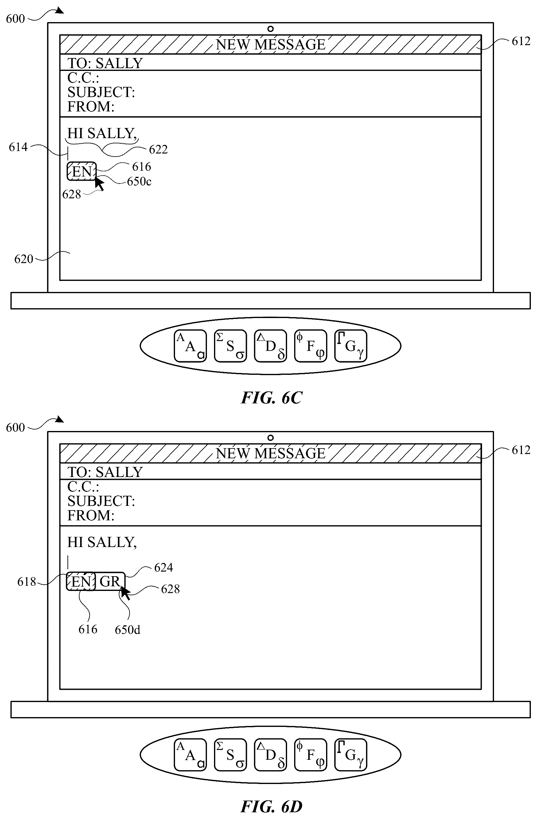 Patent US12613608 Figure 10 – User interfaces for managing input modes